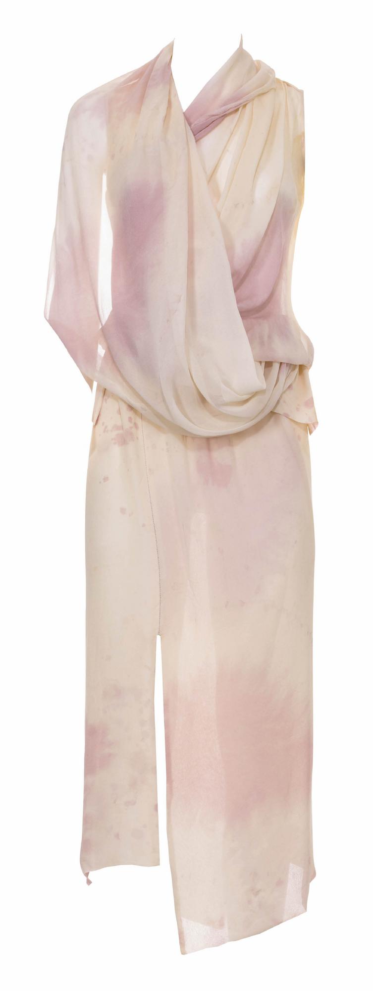 Vivienne Westwood SILK DRESS WITH WINE STAINS EFFECT DESCRIPTION: Silk...