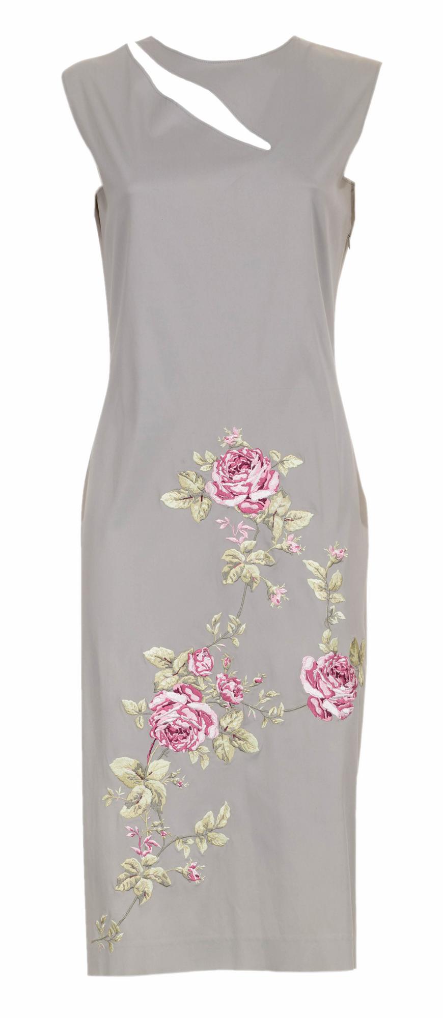 Alexander McQueen EMBROIDERED DRESS DESCRIPTION: Sleeveless dress with flower...