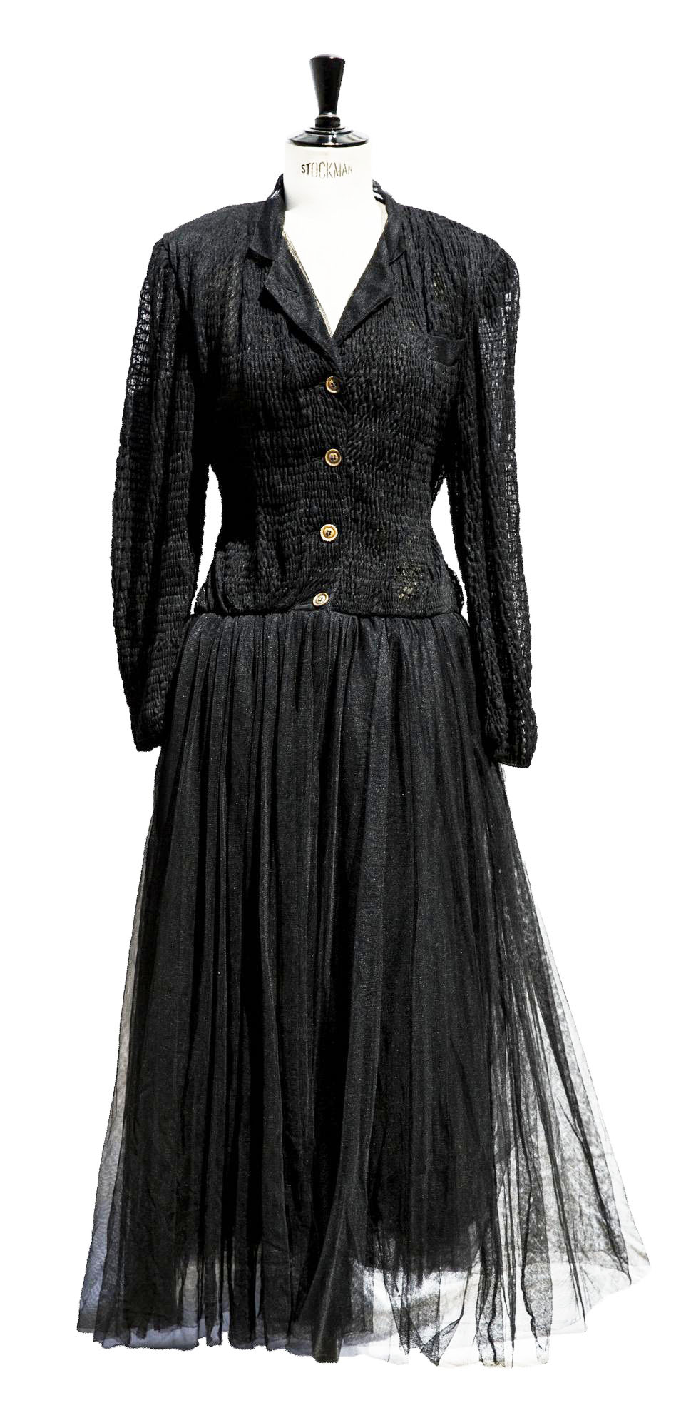 Jean Paul Gaultier TULLE DRESS Description: Long floor dress in black tulle....