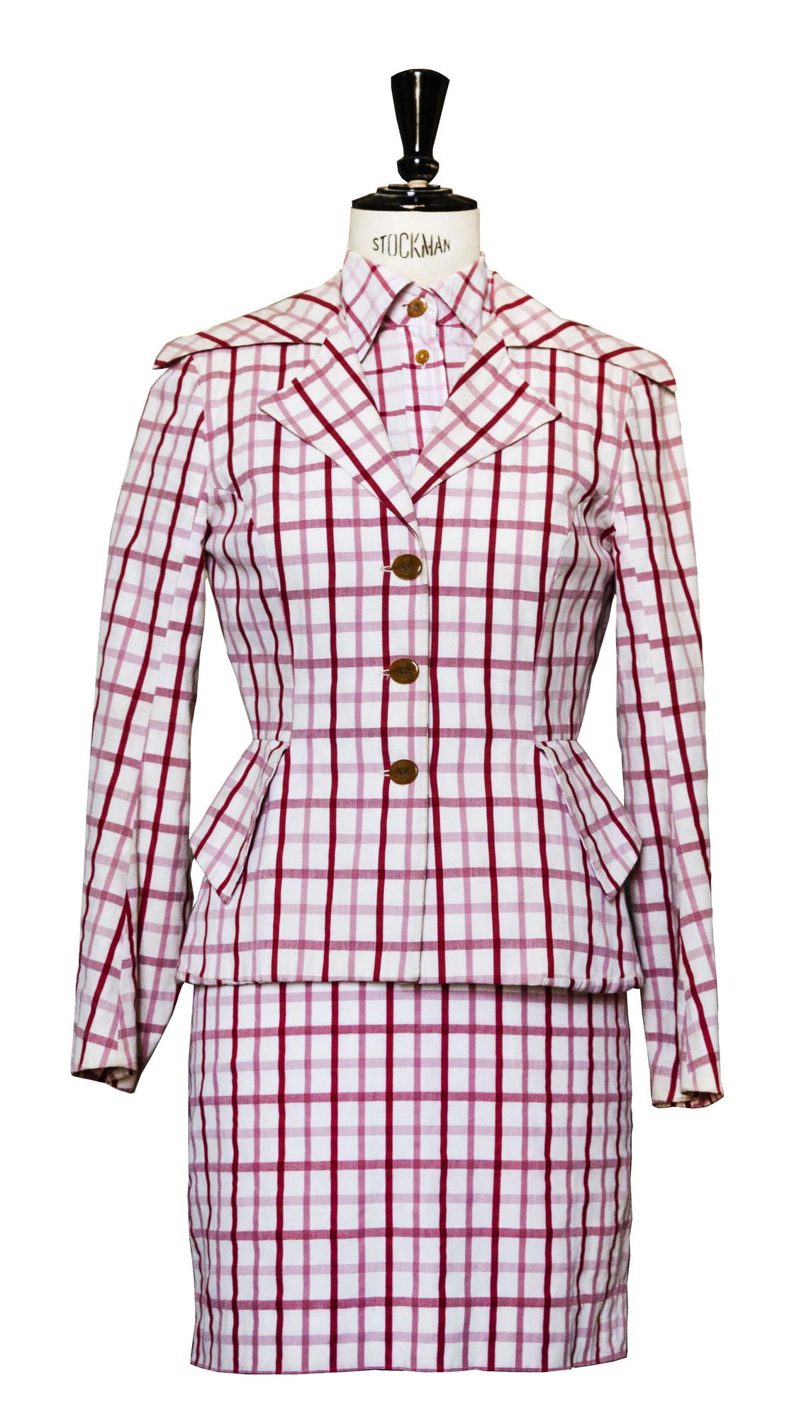 Vivienne Westwood SEERSUCKER SUIT Description: Three pieces outfit: a lined...