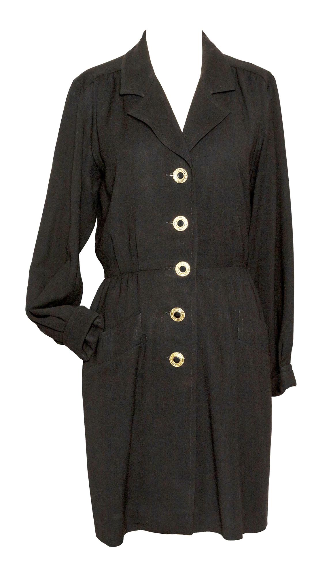 Yves Saint Laurent SINGLE BREAST DRESS Description: Lined dress, made of 100%...
