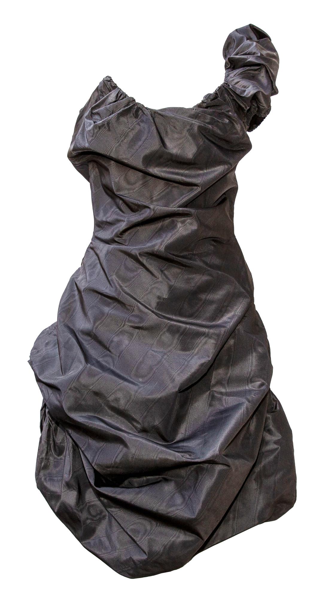 Vivienne Westwood BLACK MOIRE' CORSET DRESS Description: One-shoulder dress,...