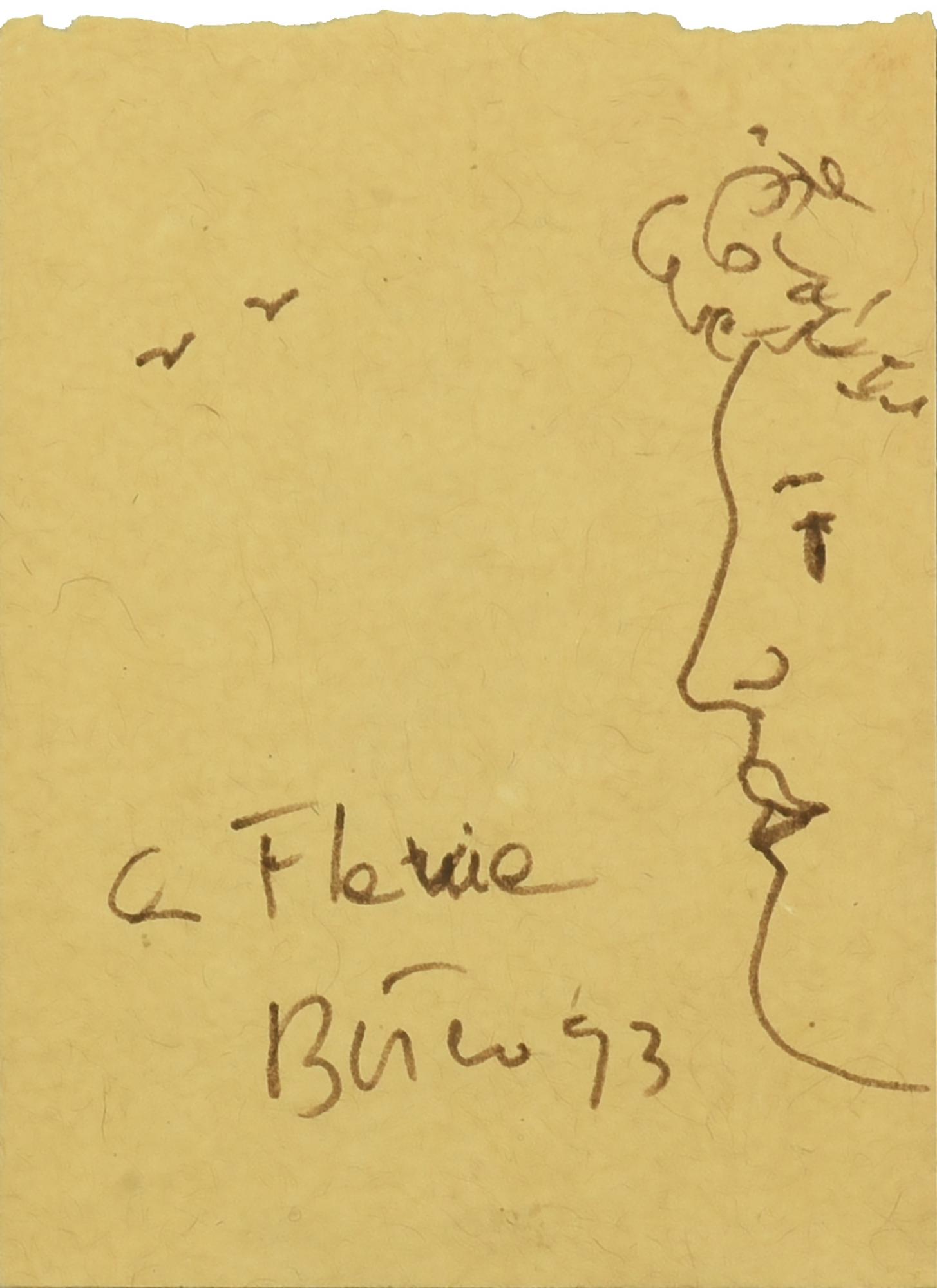 Fernando Botero (1932) PROFILO FEMMINILE, 1993 pennafeltro su carta, cm...
