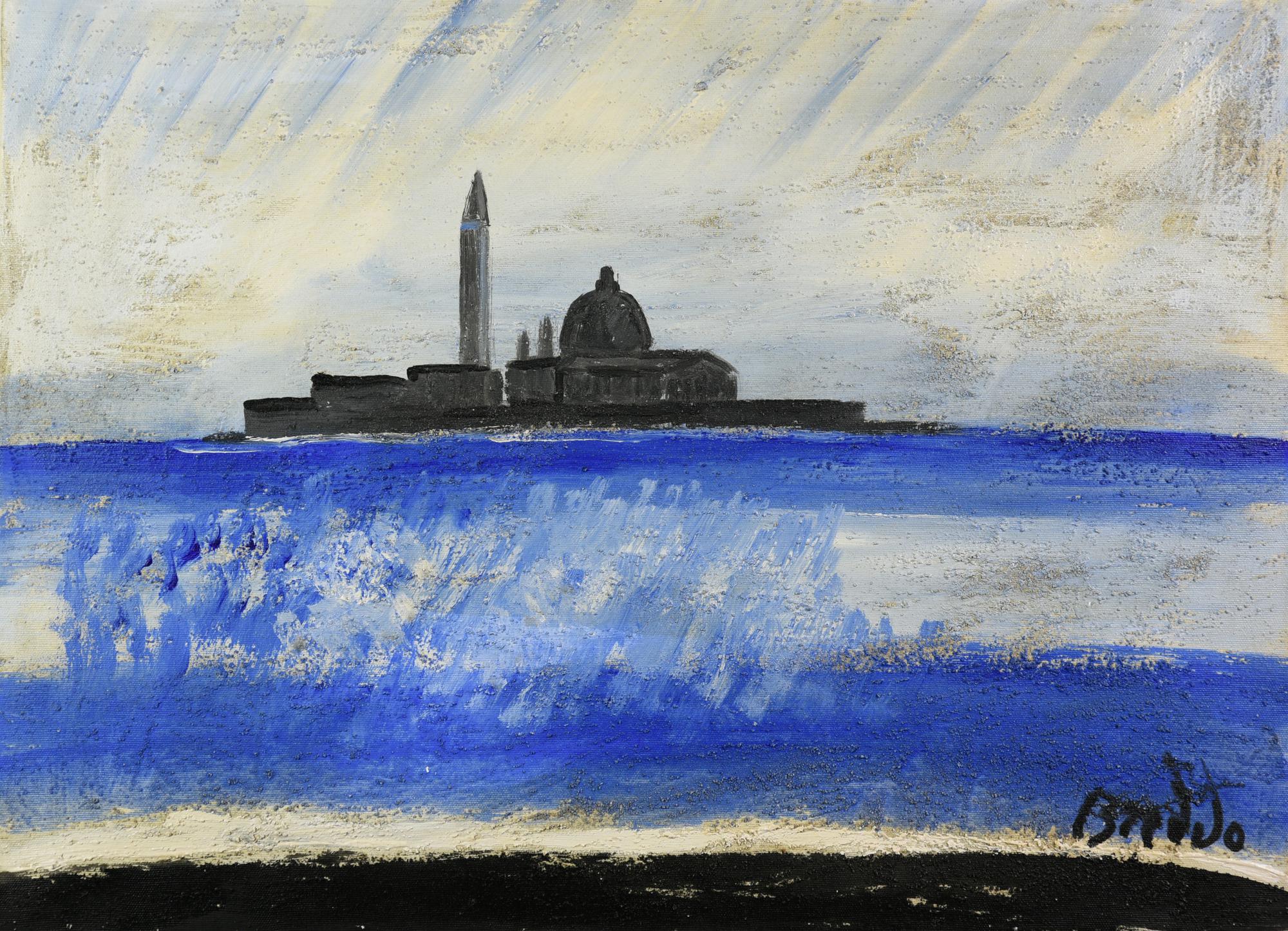Gastone Breddo (1915 - 1991) VENEZIA olio sabbiato su tela, cm 50x70 firma...