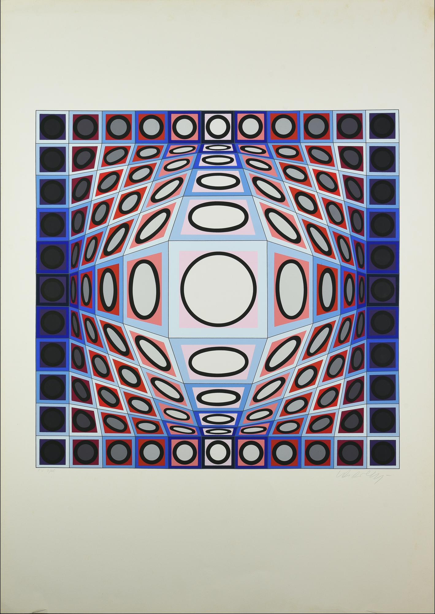 Victor Vasarely (1908 - 1997) SENZA TITOLO serigrafia, cm 100x70; es. FV 7/20...
