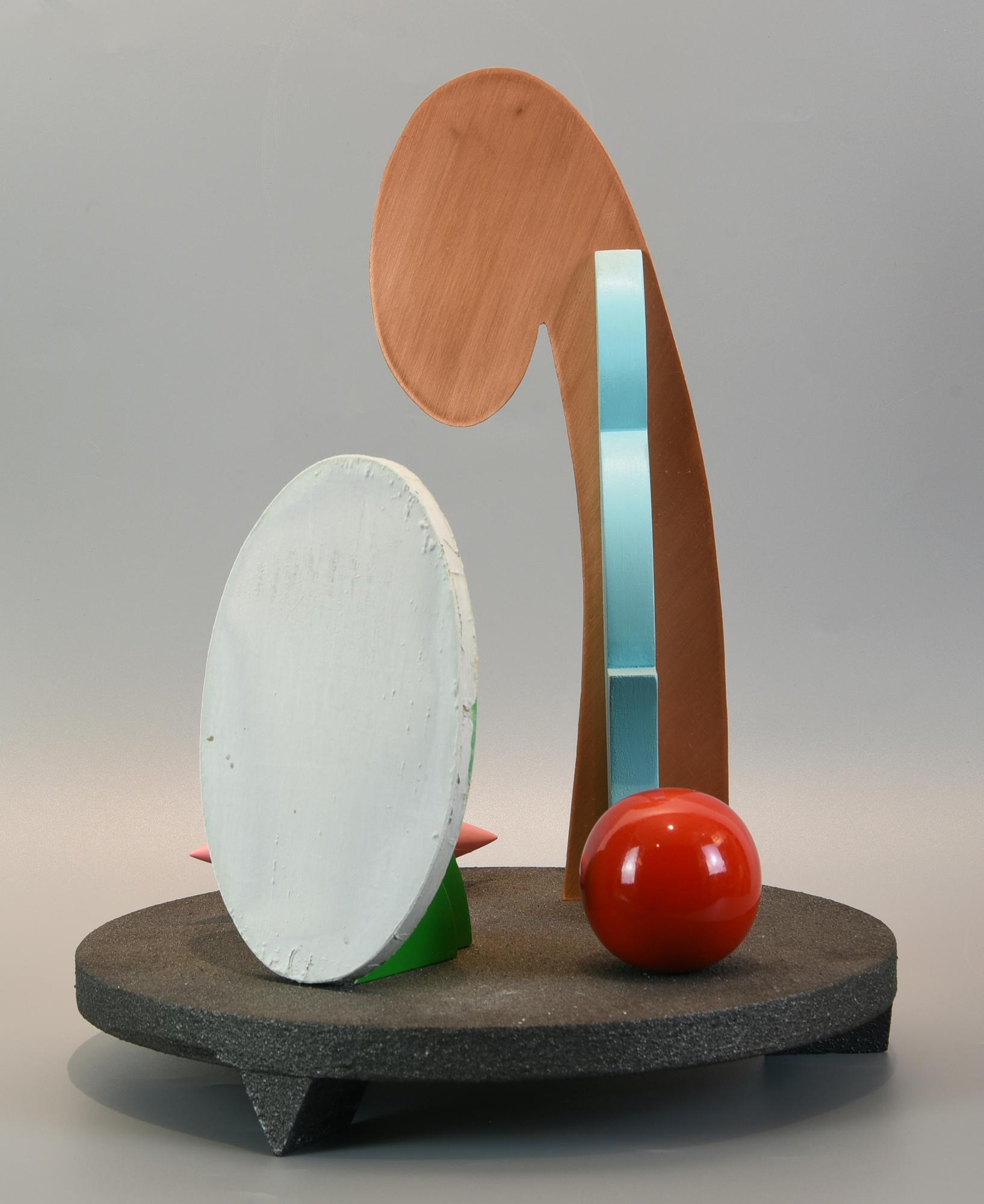 Lucio Del Pezzo (1933 - 2020) CENTROTAVOLA, 1990 scultura in legno e metallo...
