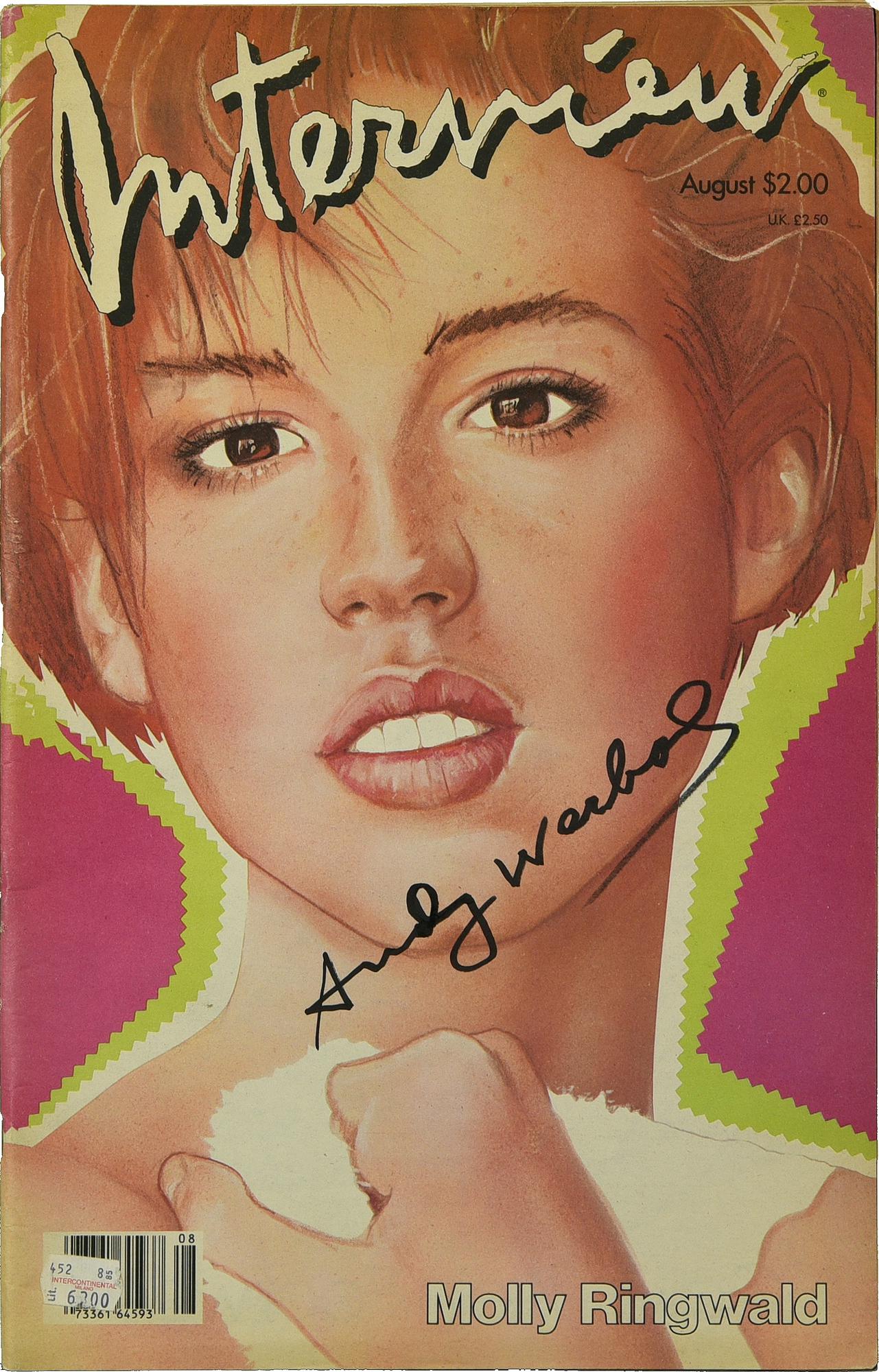 Andy Warhol (1928 - 1987) INTERVIEW, MOLLY RINGWALD pennafeltro su copertina...