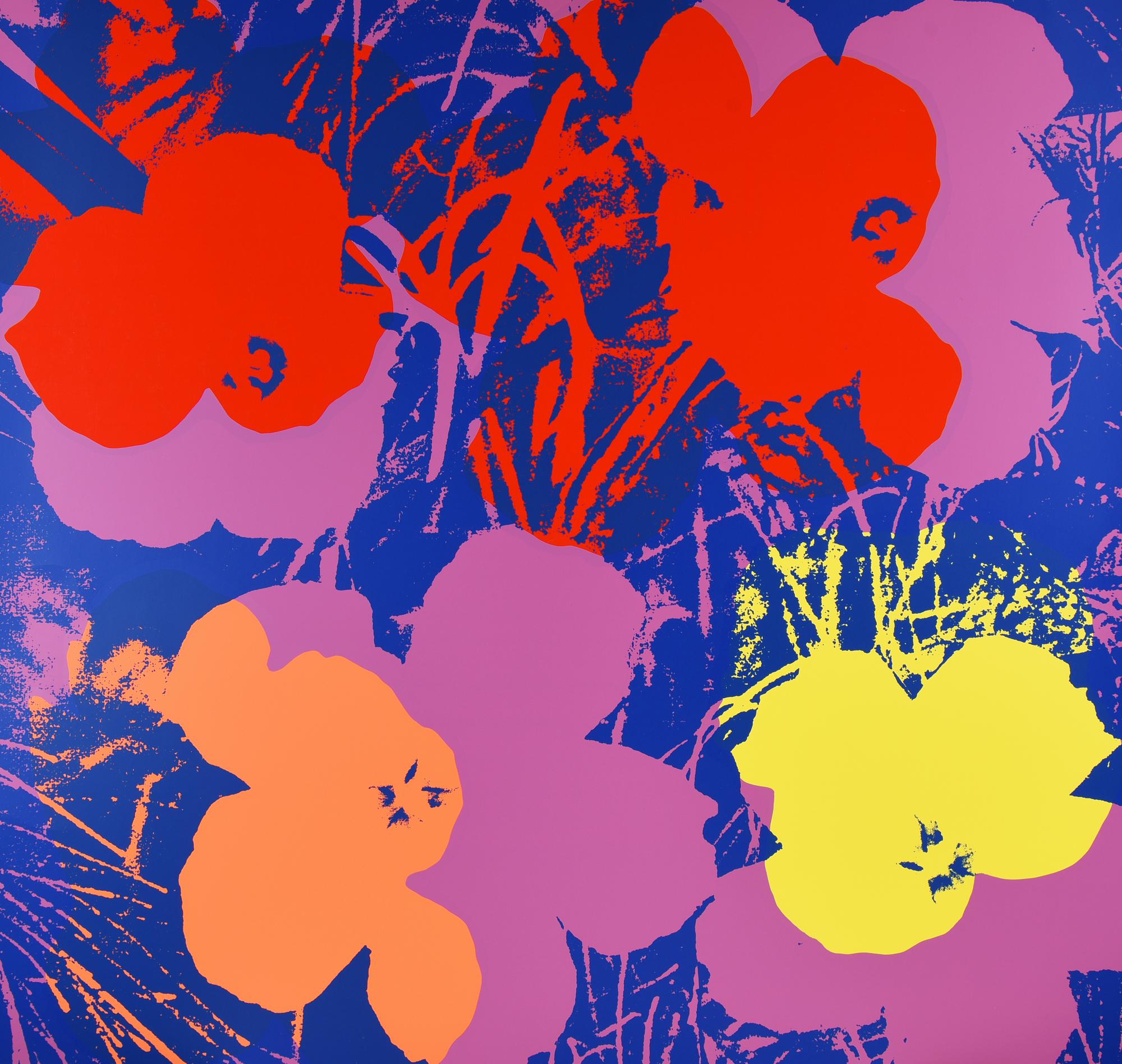 After Andy Warhol FLOWERS 11.66 serigrafia a colori, cm 91,5x91,5 sul retro:...