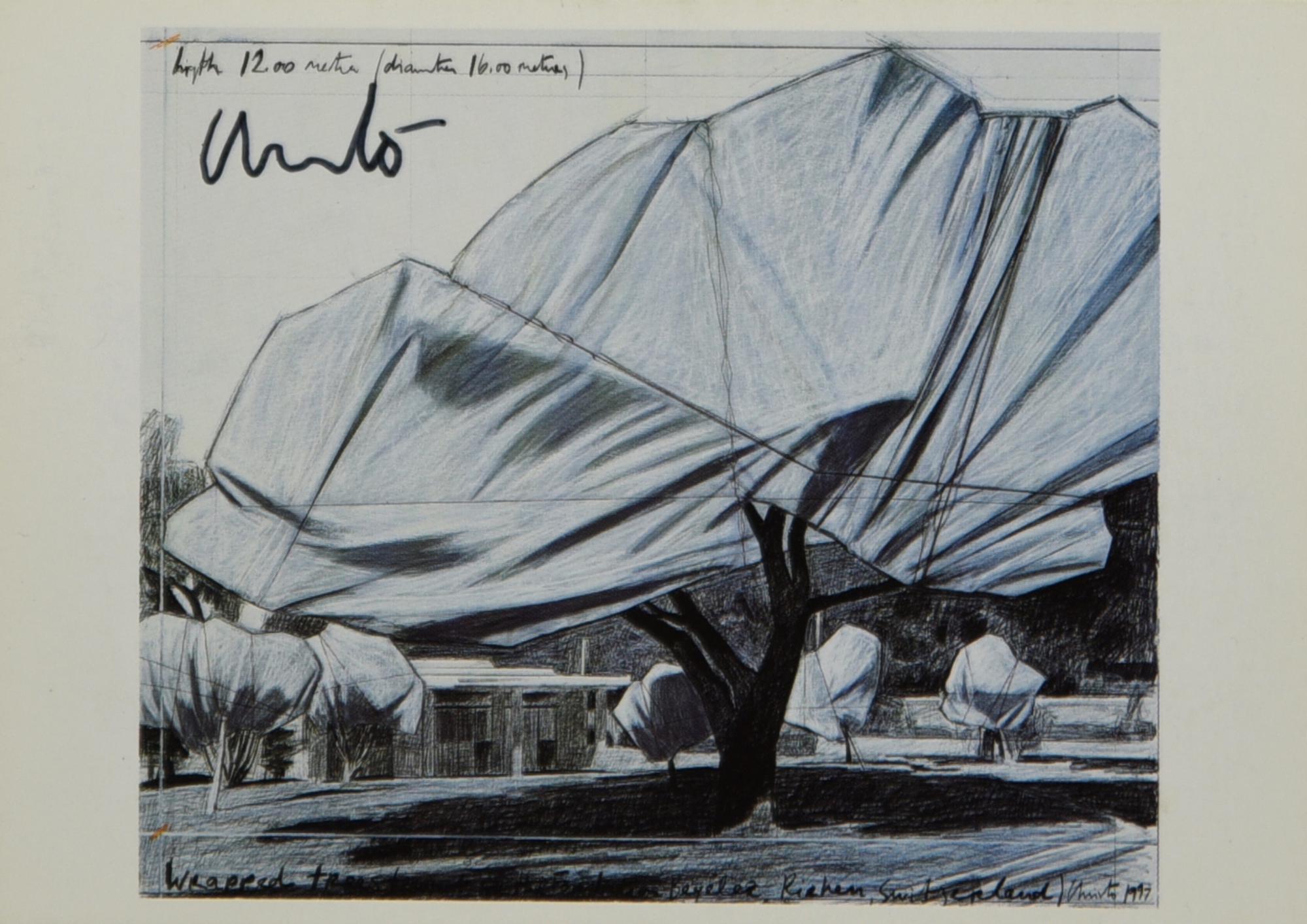 Christo & Jeanne Claude WRAPPED TREES, SVIZZERA 1997 stampa tipografica, cm...