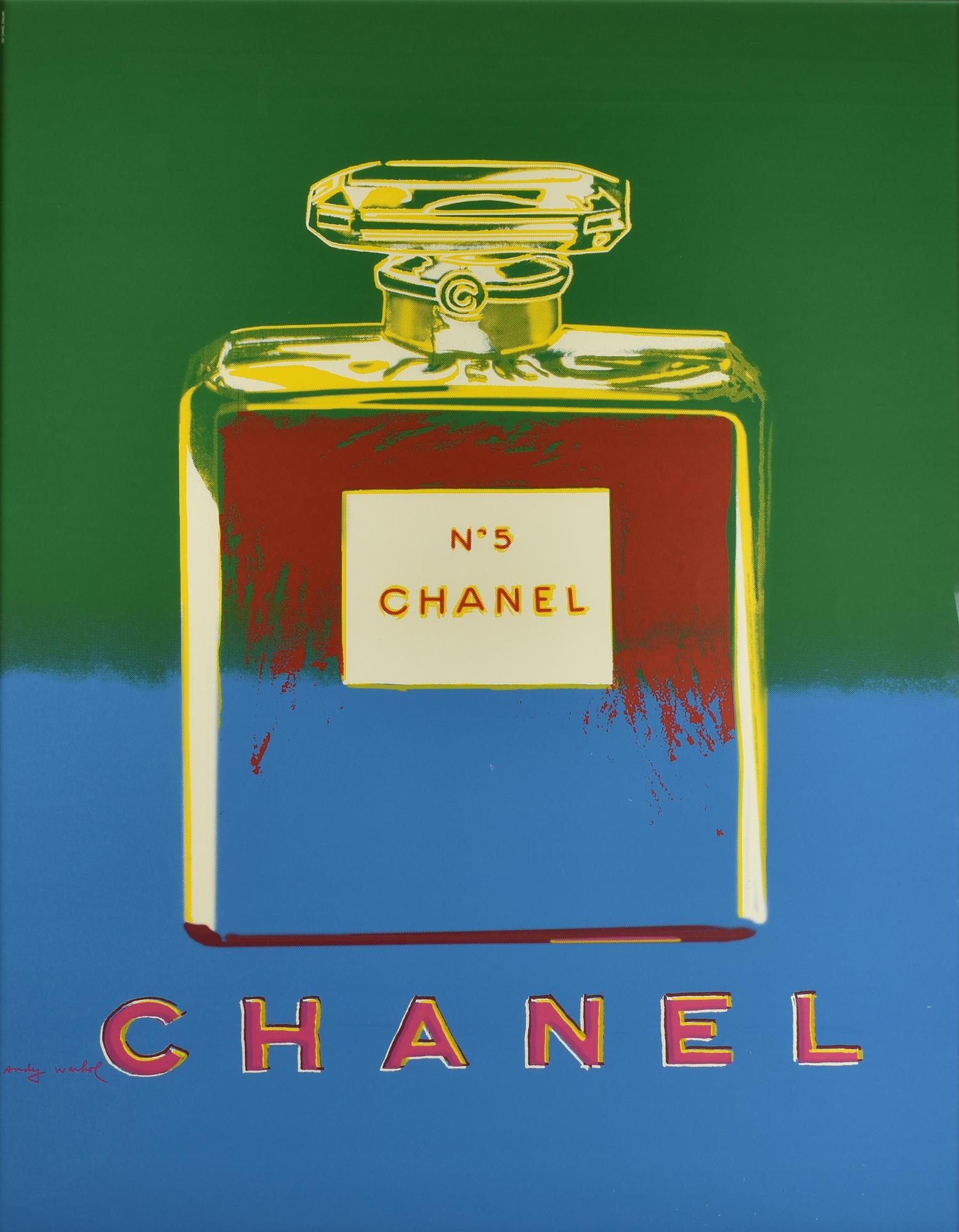 D'apres Andy Warhol CHANEL N.5 serigrafia, cm 99x69 firma in lastra