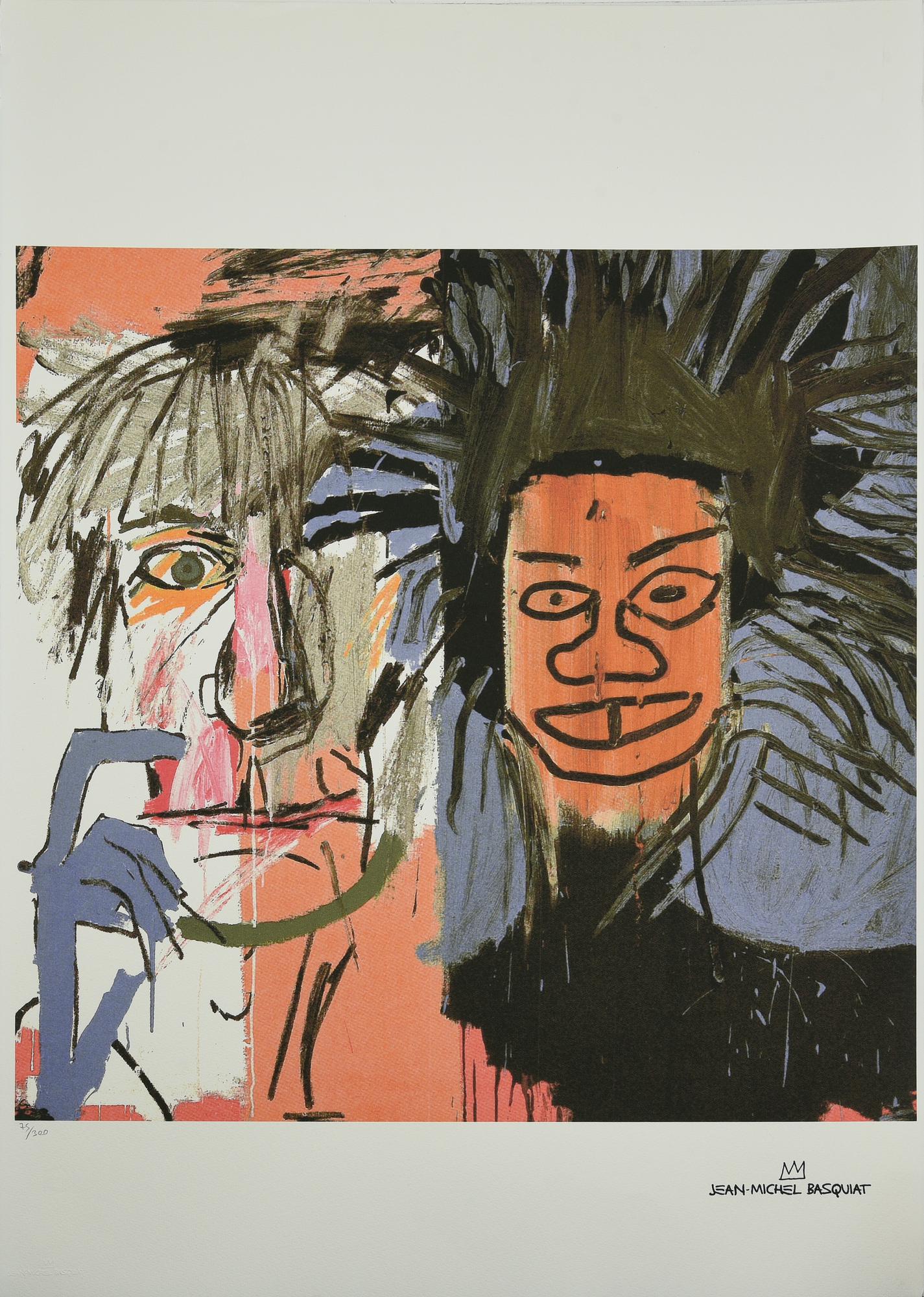 D'apres Jean Michel Basquiat SENZA TITOLO fotolitografia su carta cotone, cm...