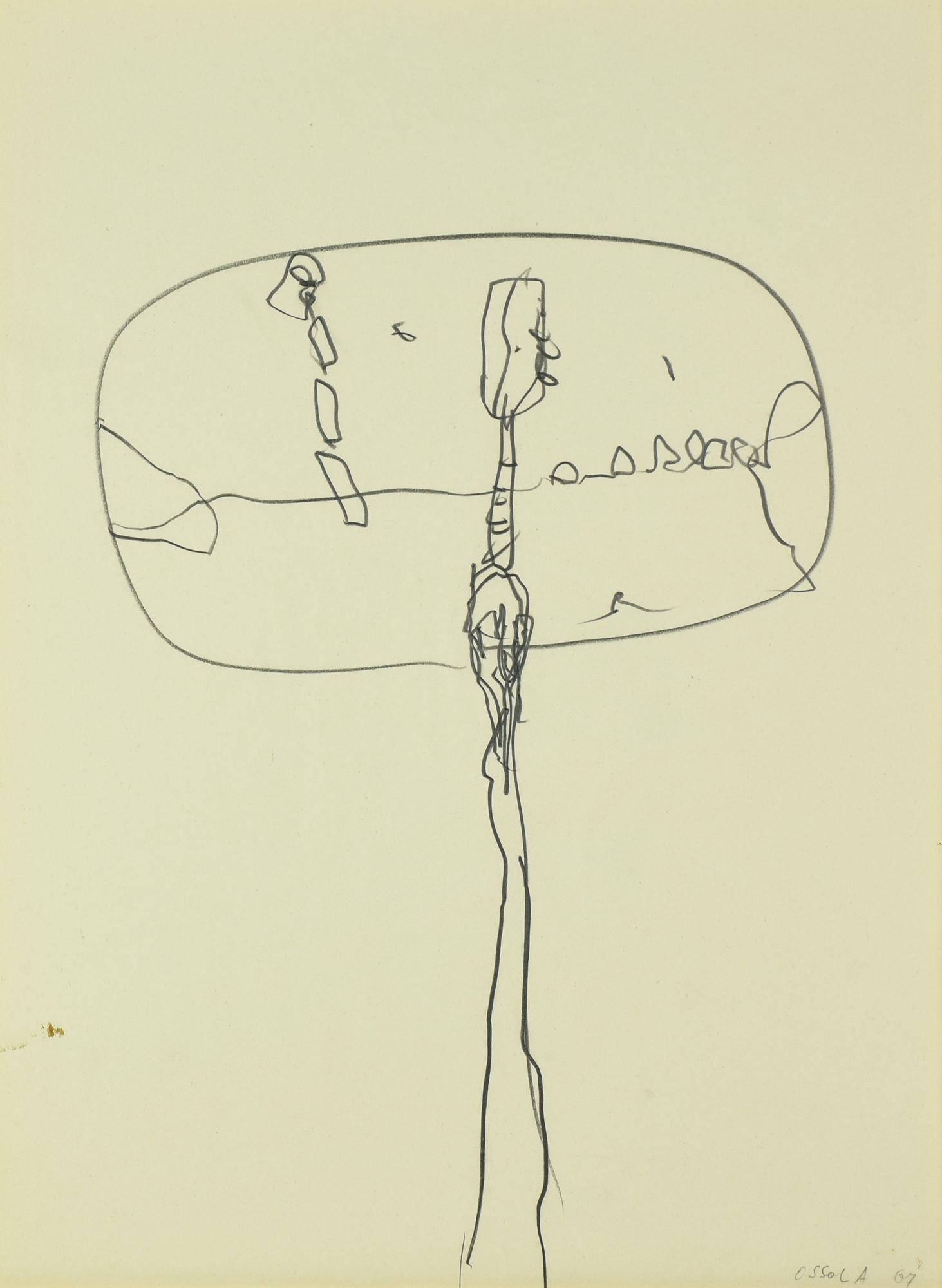 Giancarlo Ossola (1935) COMPOSIZIONE, 1967 matita su carta, cm 47x34 firma e data
