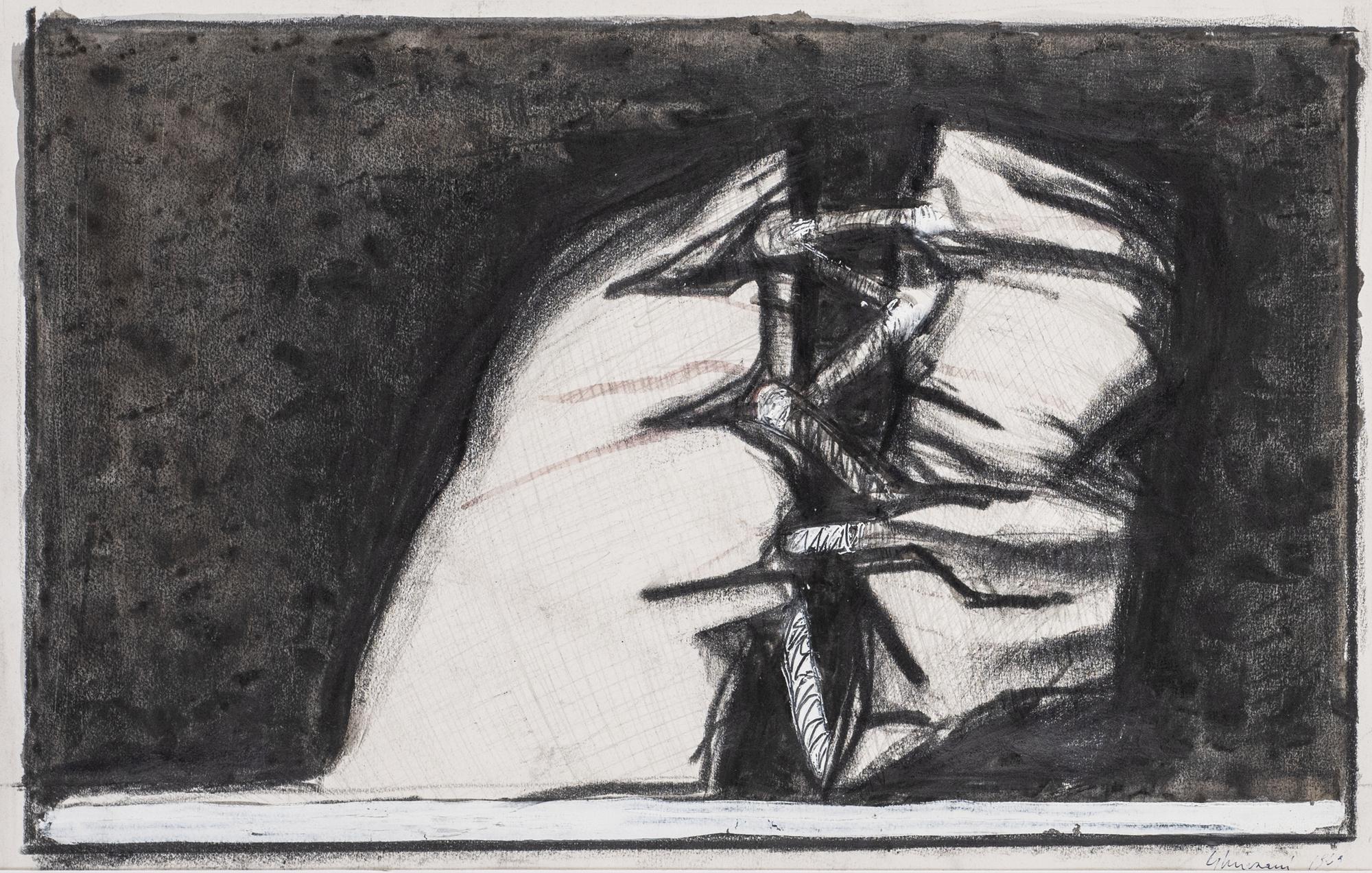 Alberto Ghinzani (1939 - 2015) COMPOSIZIONE, 1969 tecnica mista su carta, cm 43x63...