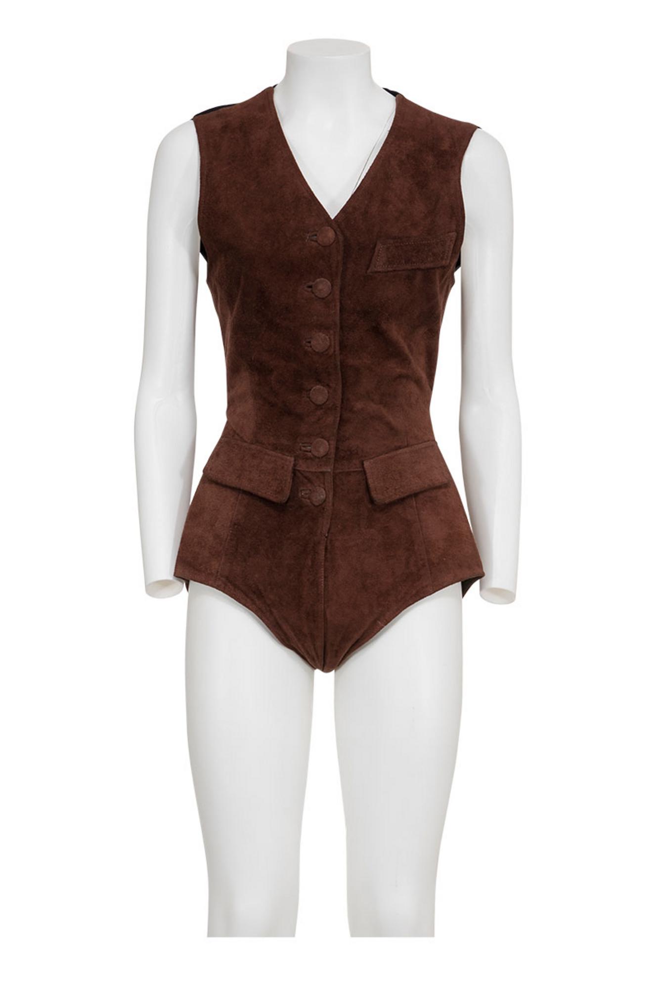JEAN PAUL GAULTIER Rare and iconic suede body DESCRIPTION: Rare ance iconic...