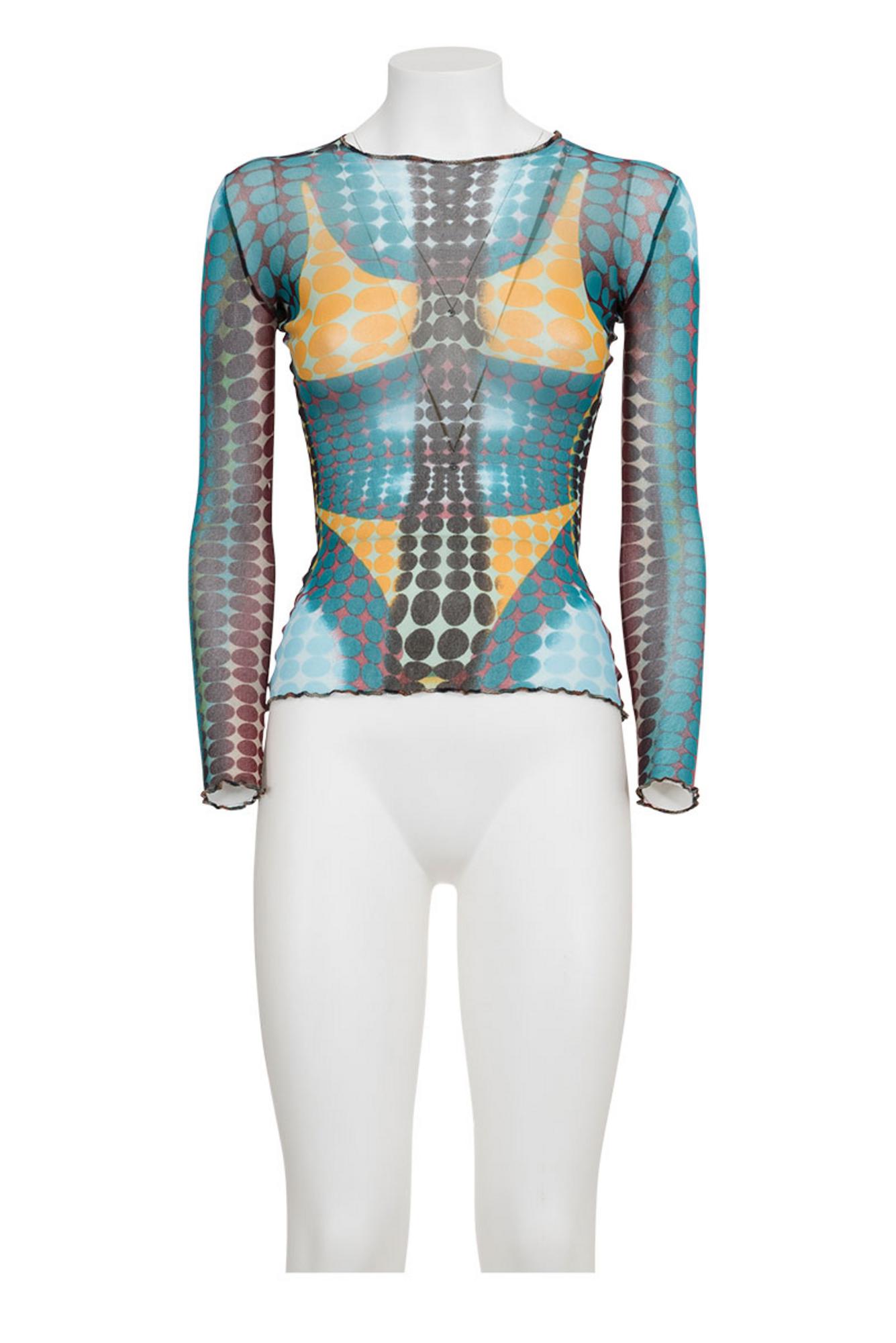 JEAN PAUL GAULTIER Rare and iconic cyberdots tulle top DESCRIPTION: Rare and...