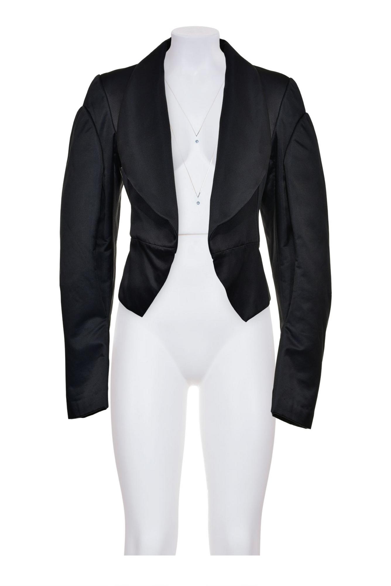 COMME DES GARCONS Spencer jacket with doubled sleeves DESCRIPTION: Black...