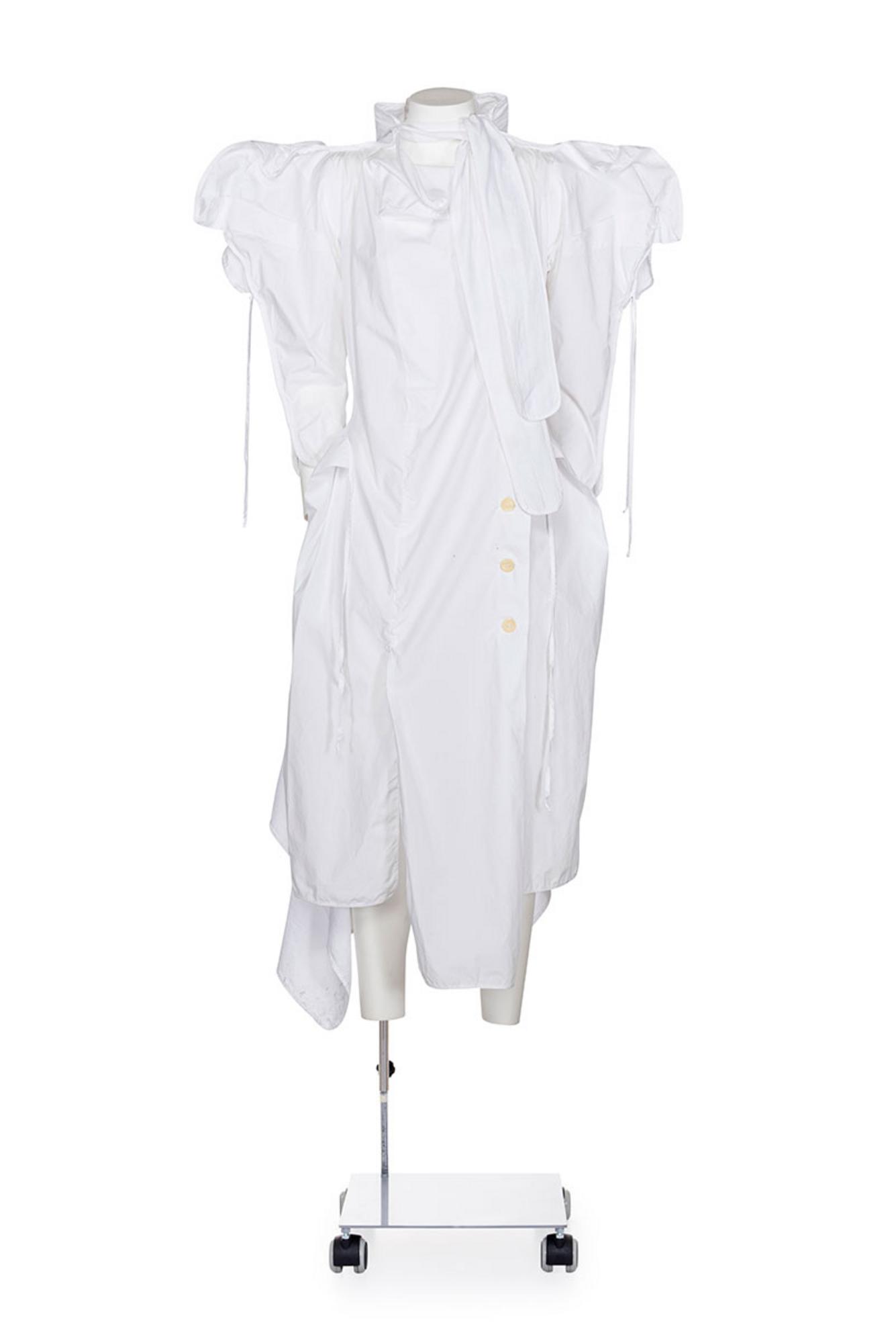VIVIENNE WESTWOOD Rare draped poplin dress DESCRIPTION: Rare draped white...