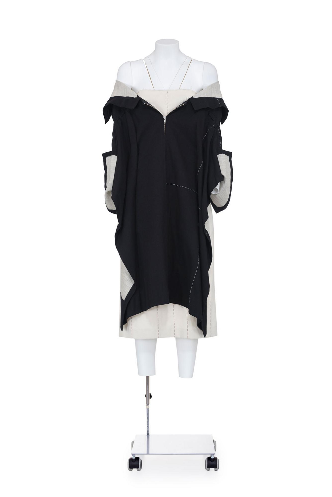 YOHJI YAMAMOTO Structured doubled dress with contrast stitching DESCRIPTION:...