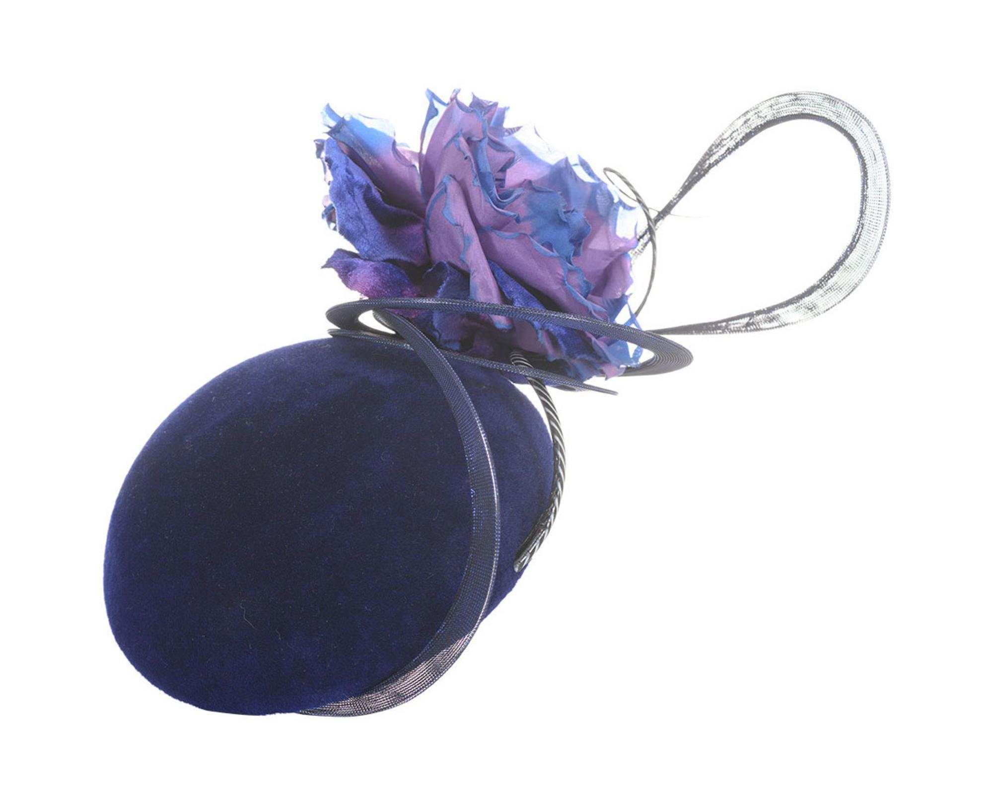 PHILIP TREACY Velvet head piece DESCRIPTION: Purple velvet head piece...