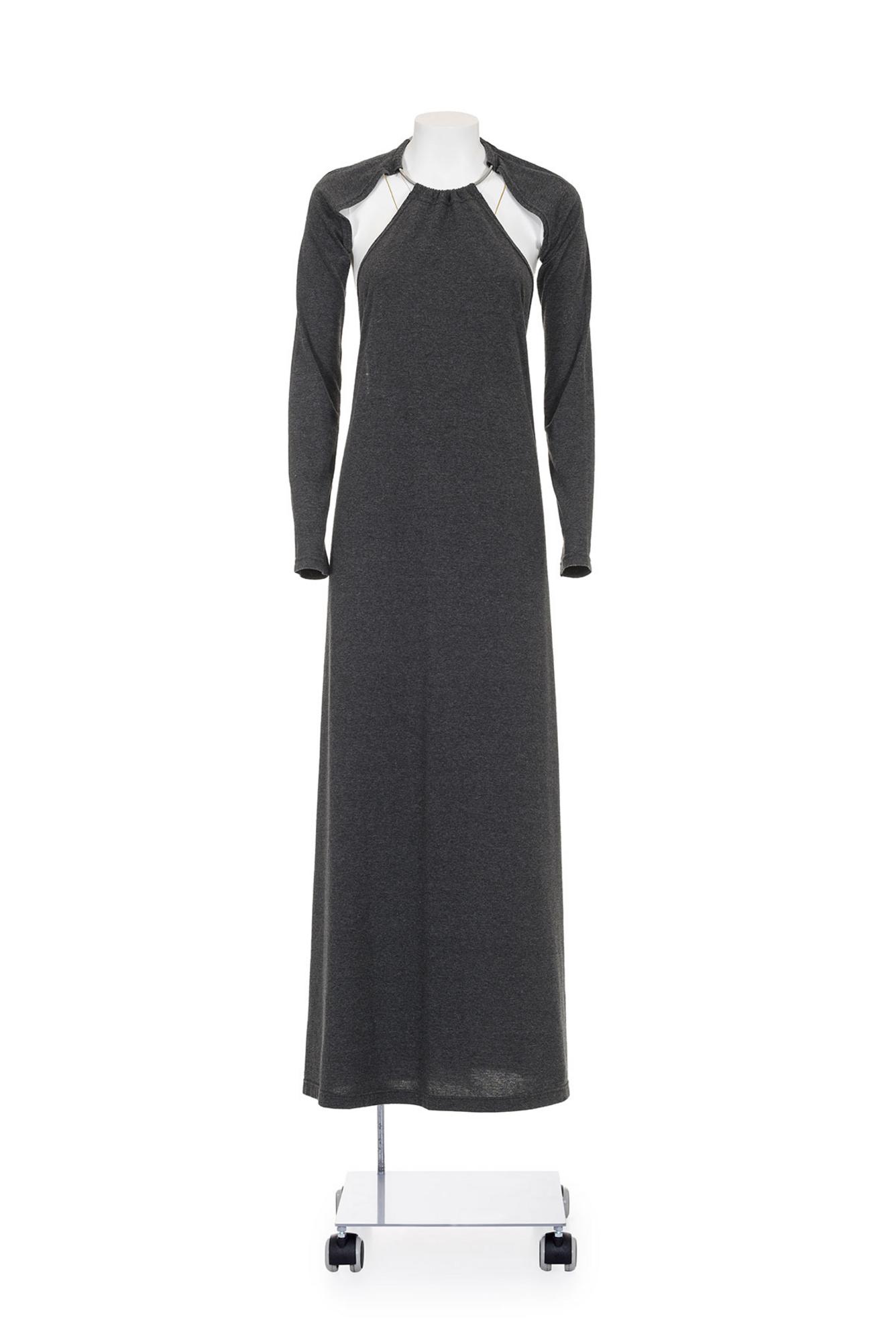 MAISON MARTIN MARGIELA Wrap jersey dress with metal choker DESCRIPTION: Wrap...