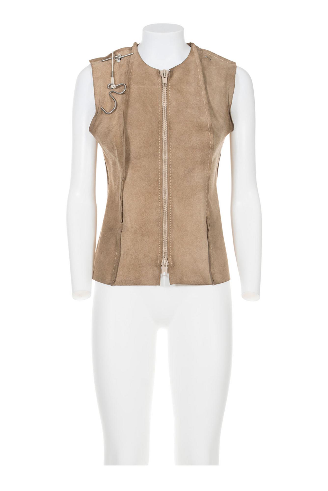 MAISON MARTIN MARGIELA Flat suede vest DESCRIPTION: Flat beige suede vest...