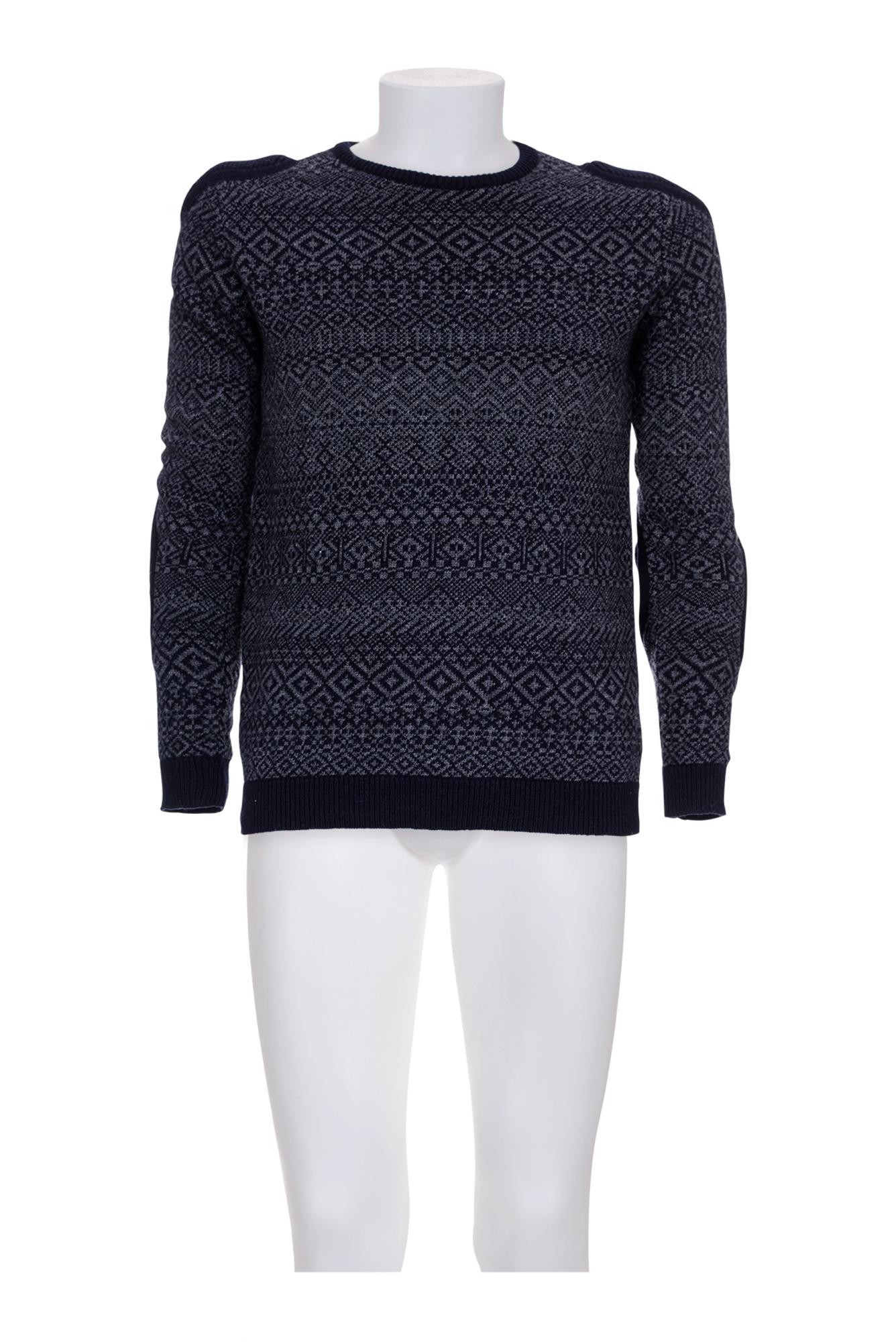 RAF SIMONS Jacquard jumper DESCRIPTION: Navy and grey jacquard jumper from FW...