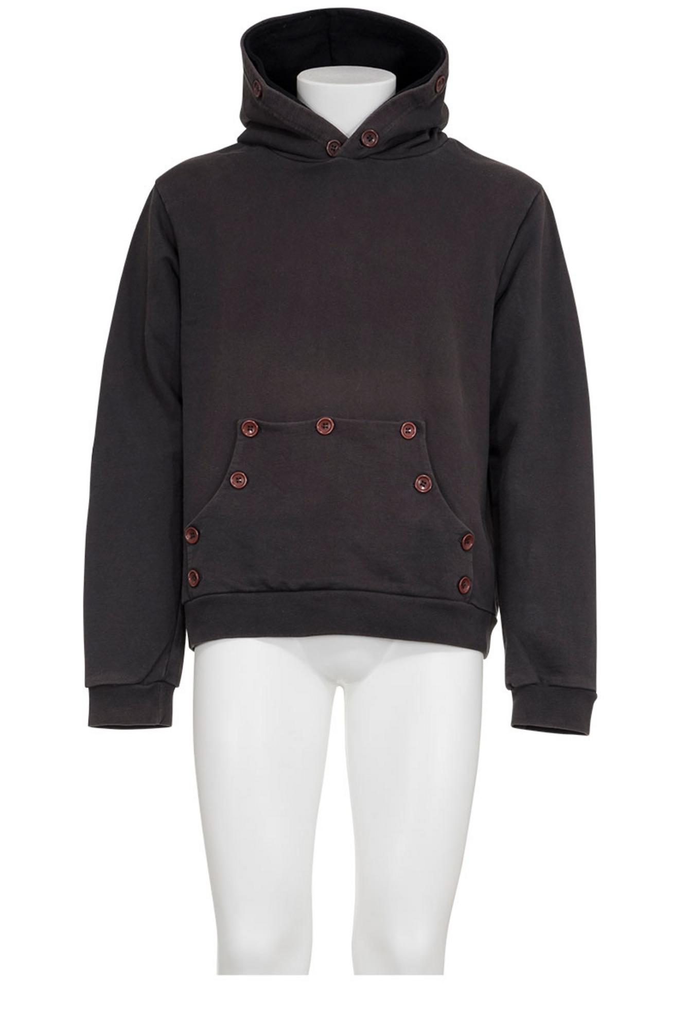 RAF SIMONS Double hooded sweatshirt DESCRIPTION: Double hooded charcoal...