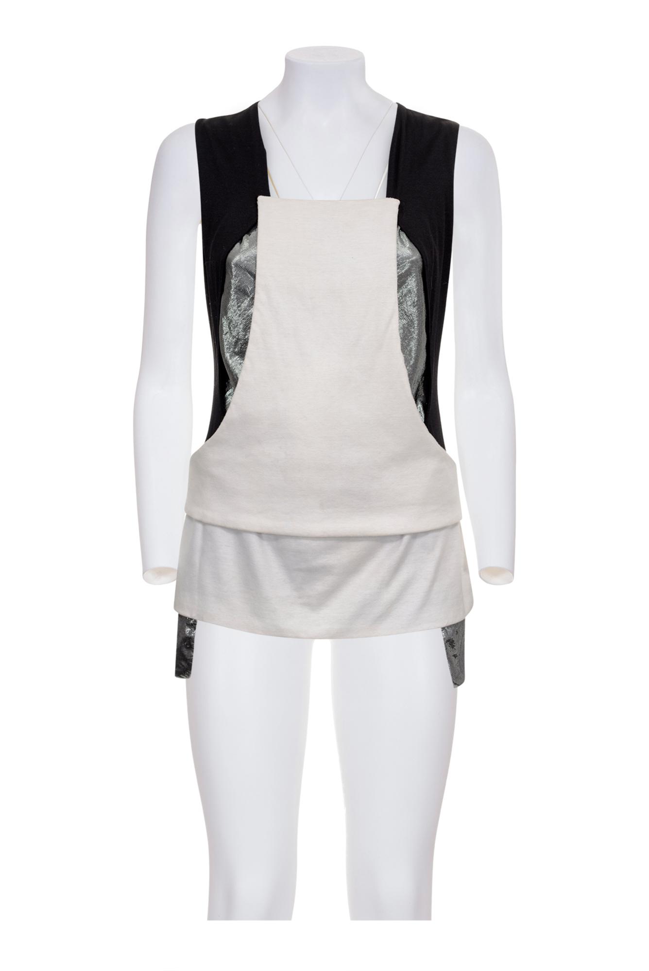 HELMUT LANG Multi layered jersey top DESCRIPTION: Multi layered black and...