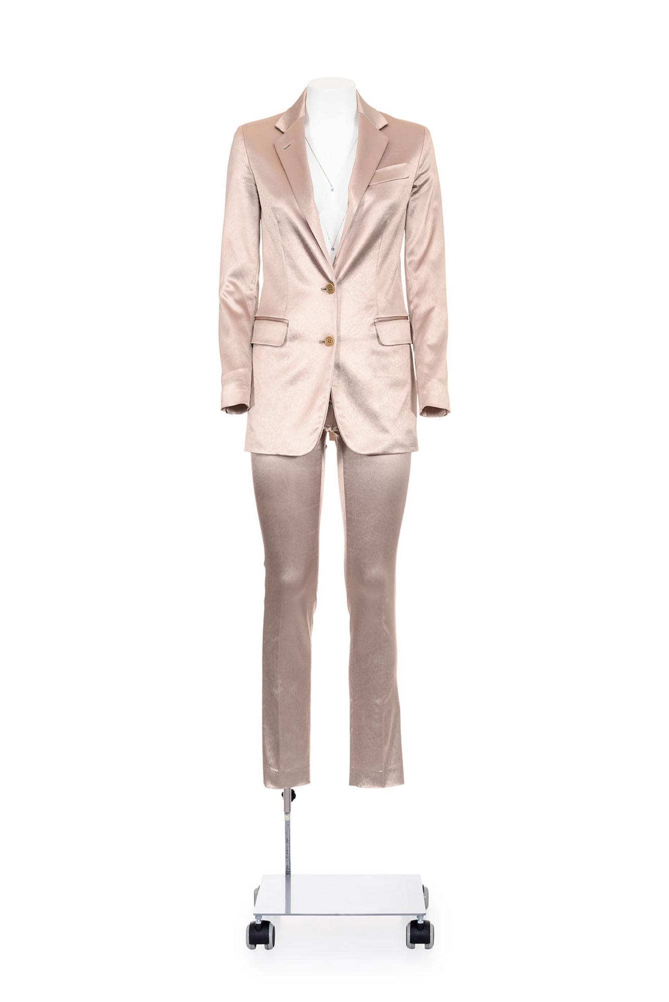 HELMUT LANG Iconic stretch satin suit DESCRIPTION: Iconic light pink stretch...