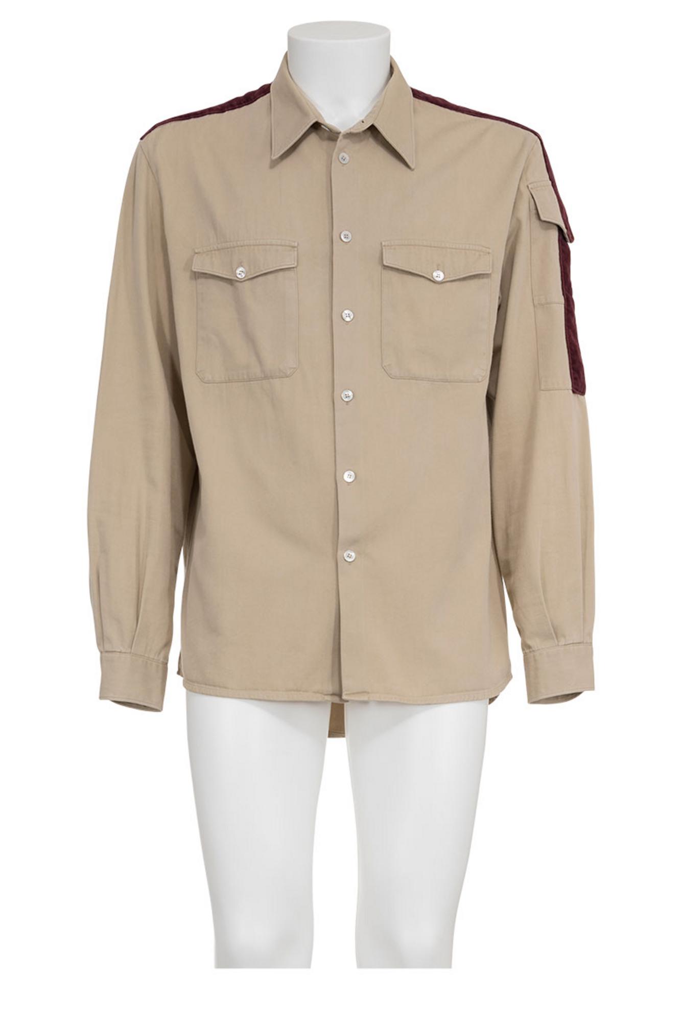 HELMUT LANG Iconic shirt with velvet band DESCRIPTION: Iconic beige shirt...