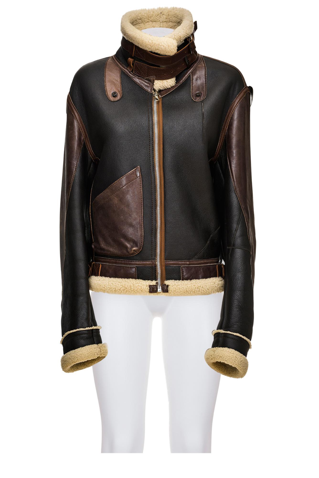 BALENCIAGA BY NICOLAS GHESQUIERE Iconic shearling aviator men jacket...