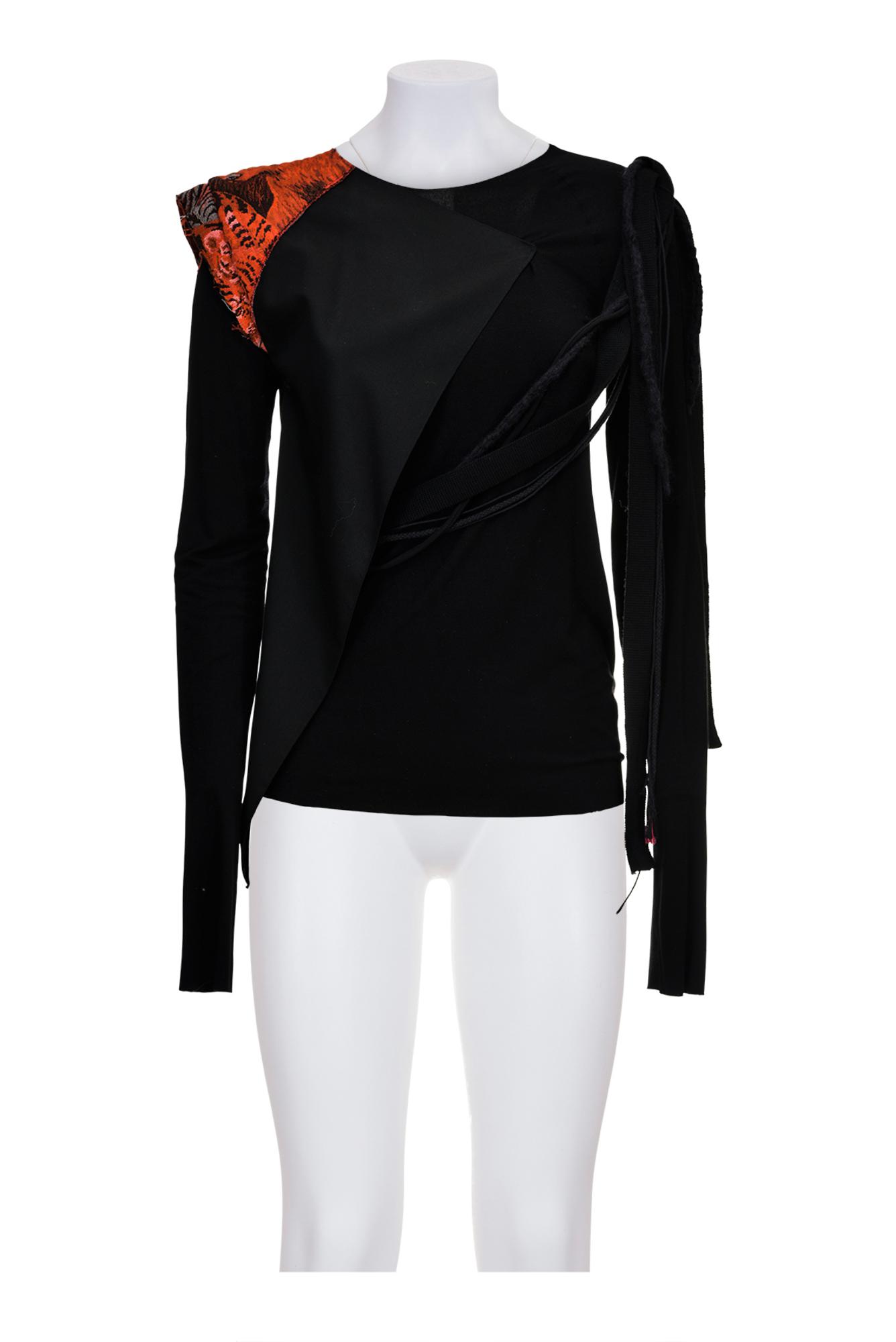 BALENCIAGA BY NICOLAS GHESQUIERE Rare long sleeve jersey top with tapestry...