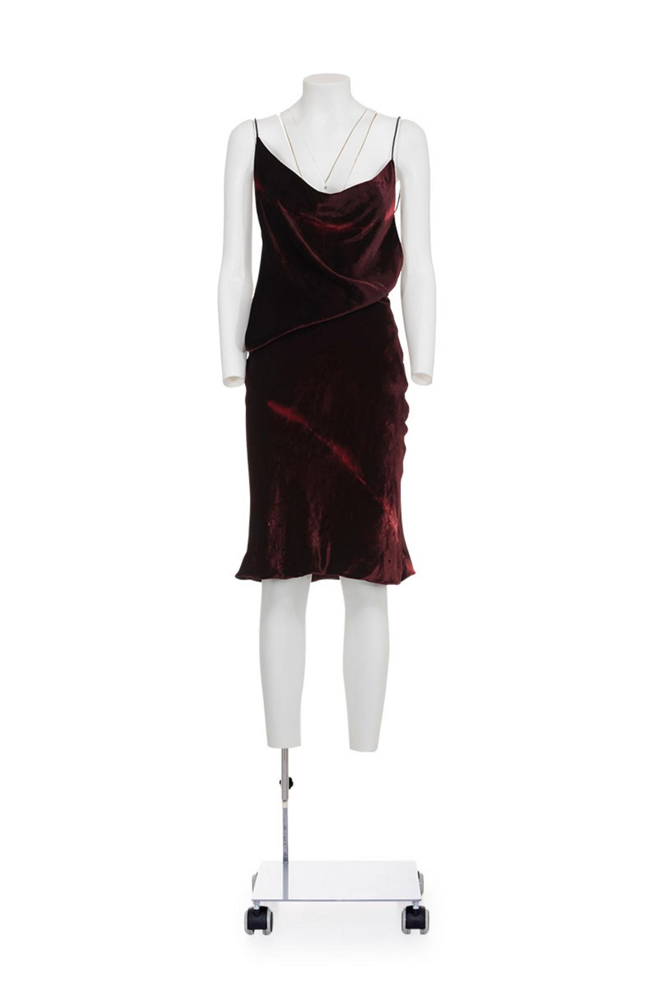 GUCCI BY TOM FORD Rare velvet bias cut slip dress DESCRIPTION: Rare burgundy...