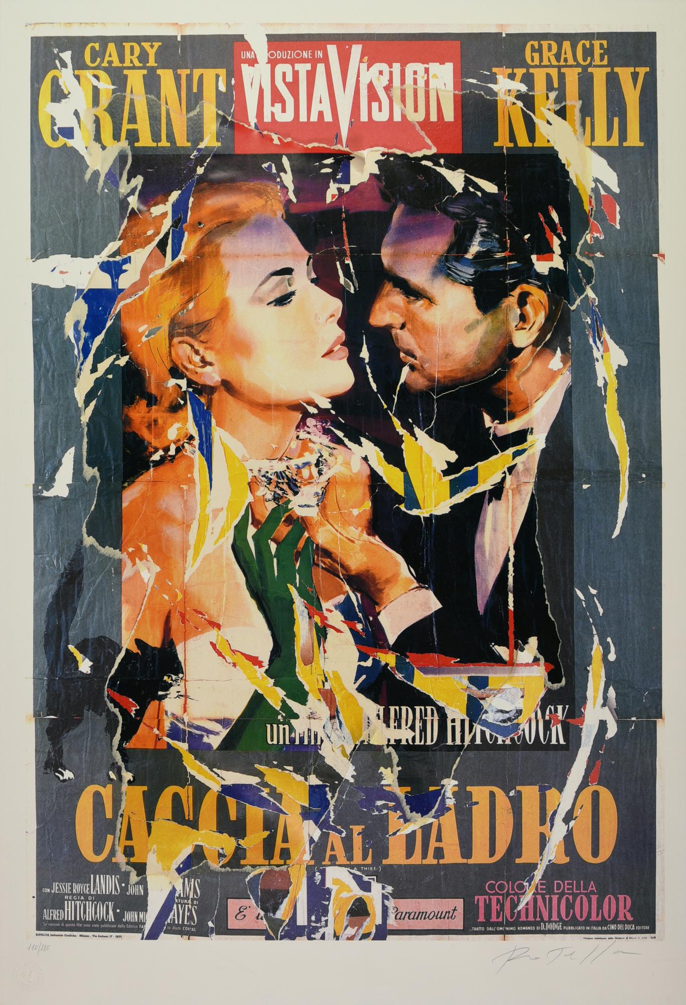 Mimmo Rotella (1918 - 2006) CACCIA AL LADRO serigrafia e decollage, cm...