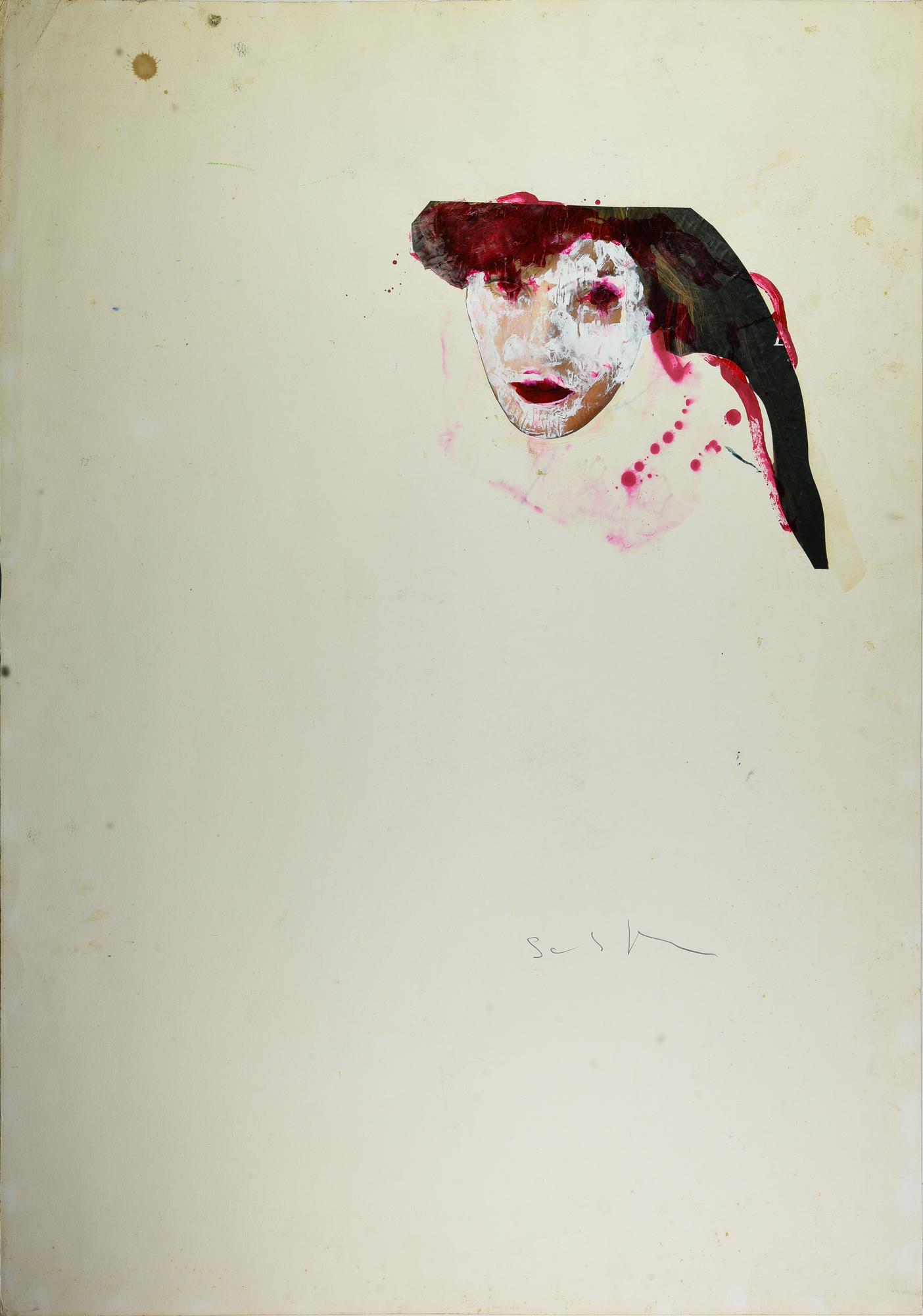 Mario Schifano (1934 - 1998) SENZA TITOLO collage e smalto su carta, cm...