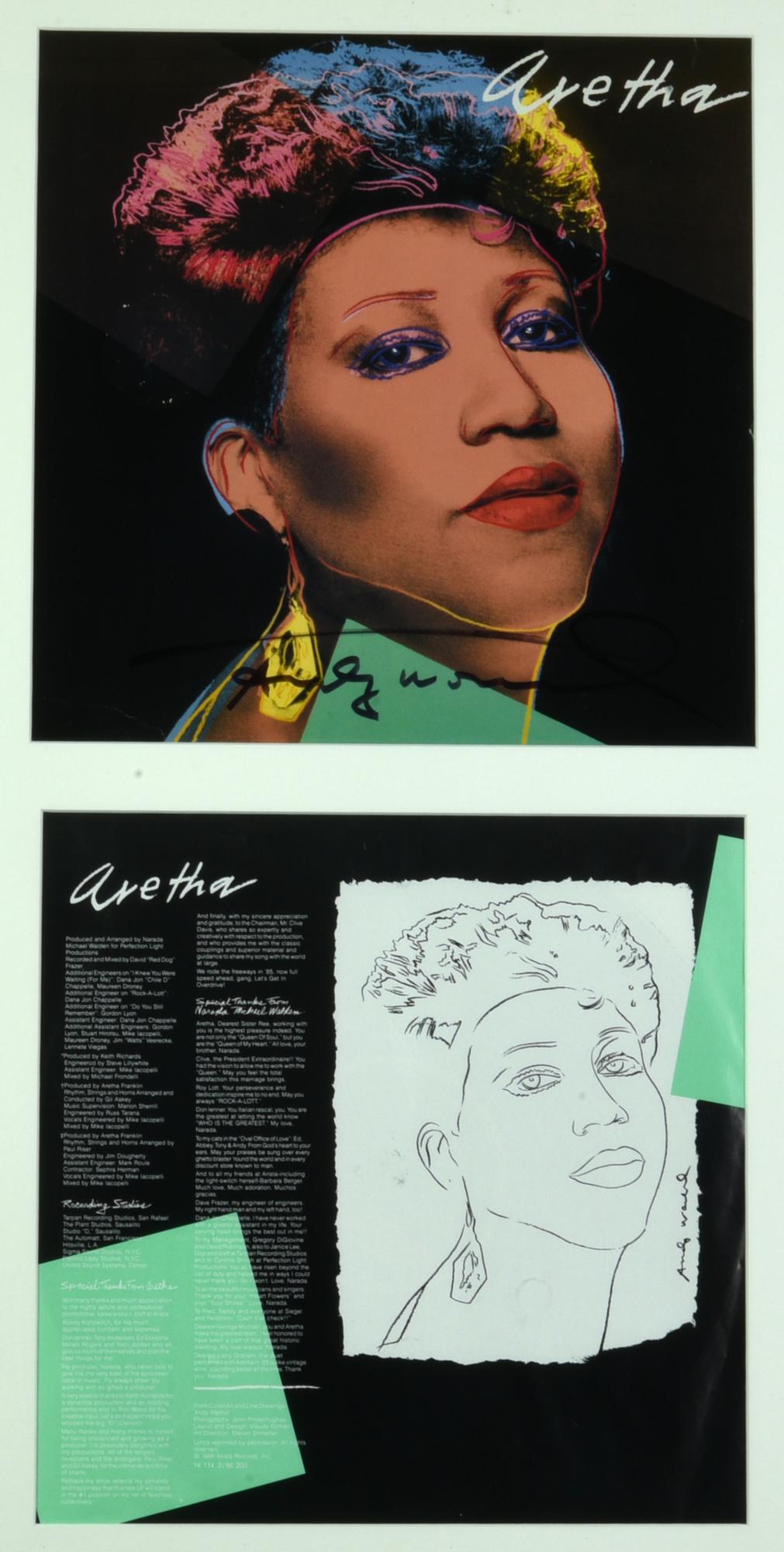 Andy Warhol (1928 - 1987) ARETHA, 1986 LP, cm 31x31 firma