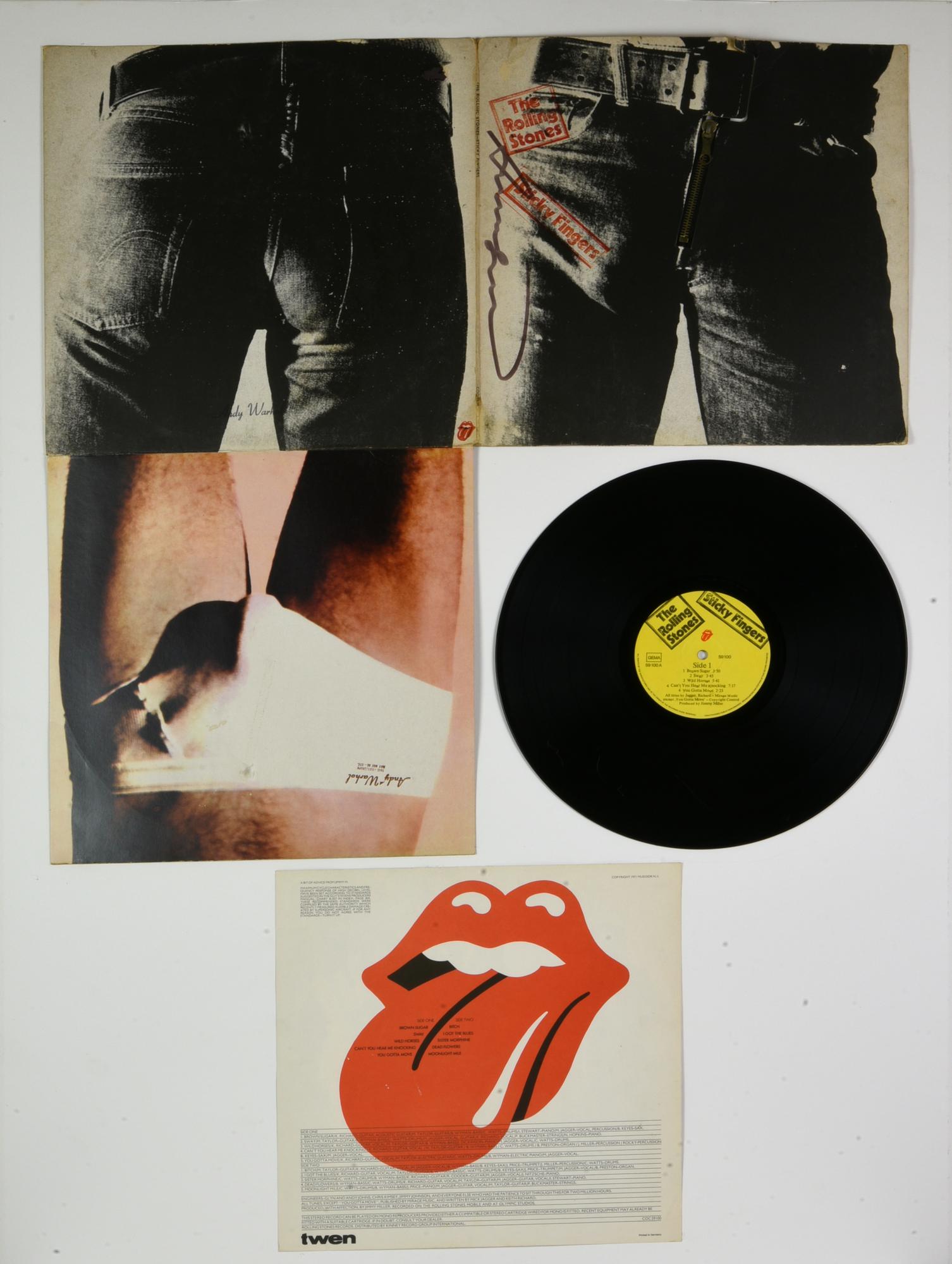 Andy Warhol (1928 - 1987) STICKY FINGERS, 1971 LP, cm 31x31 firma e timbro...