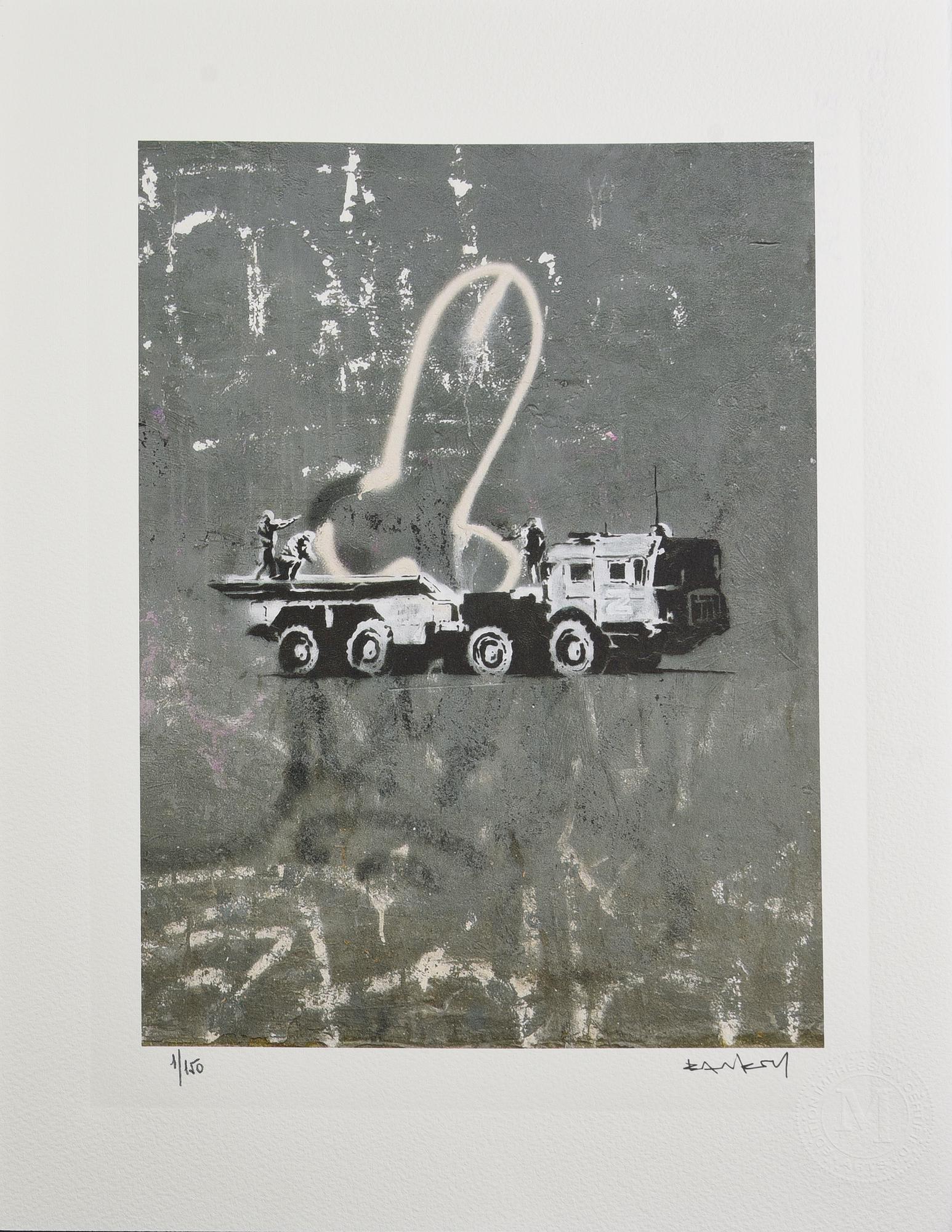 Da Banksy ARMOURED RUSSIAN DICK (2023) eliografia su carta Arches, cm...