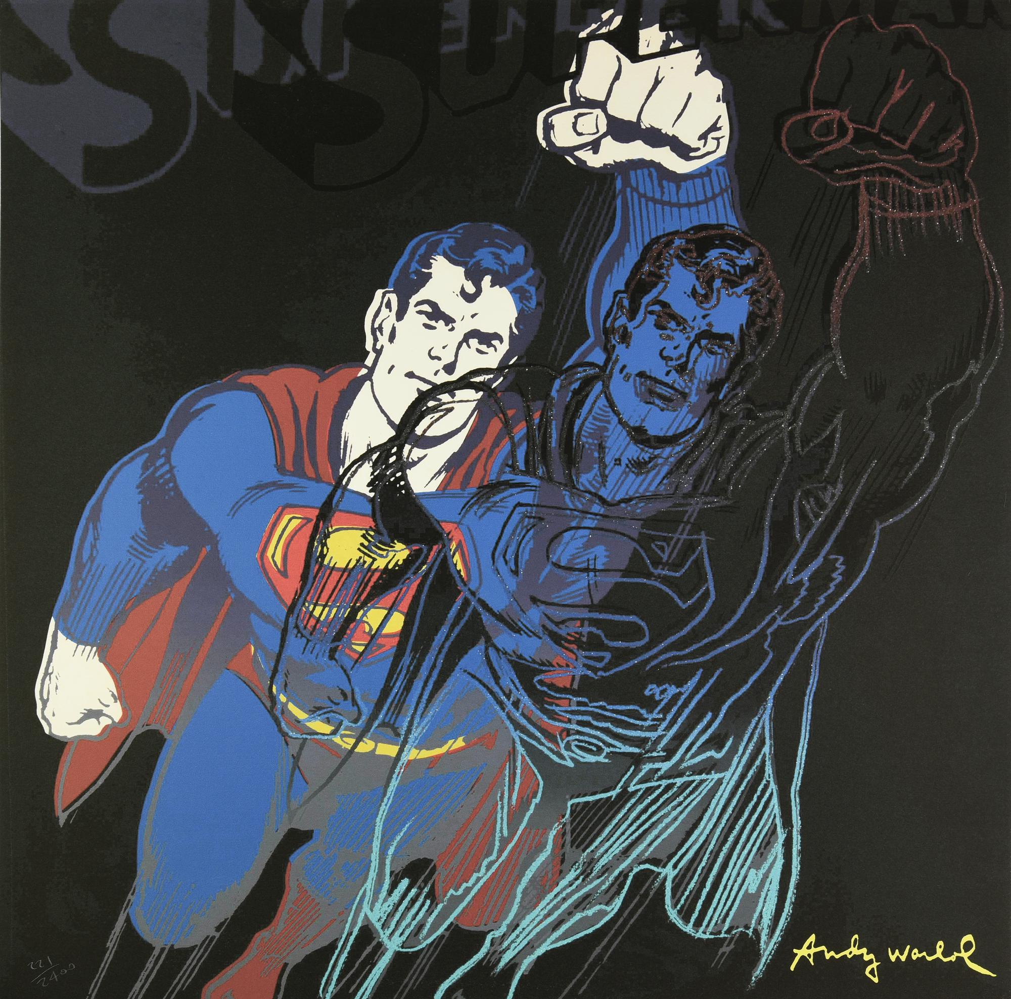 Da Warhol Andy SUPERMAN fotolitografia su cartoncino, cm 60x60; es. 221/2.400...