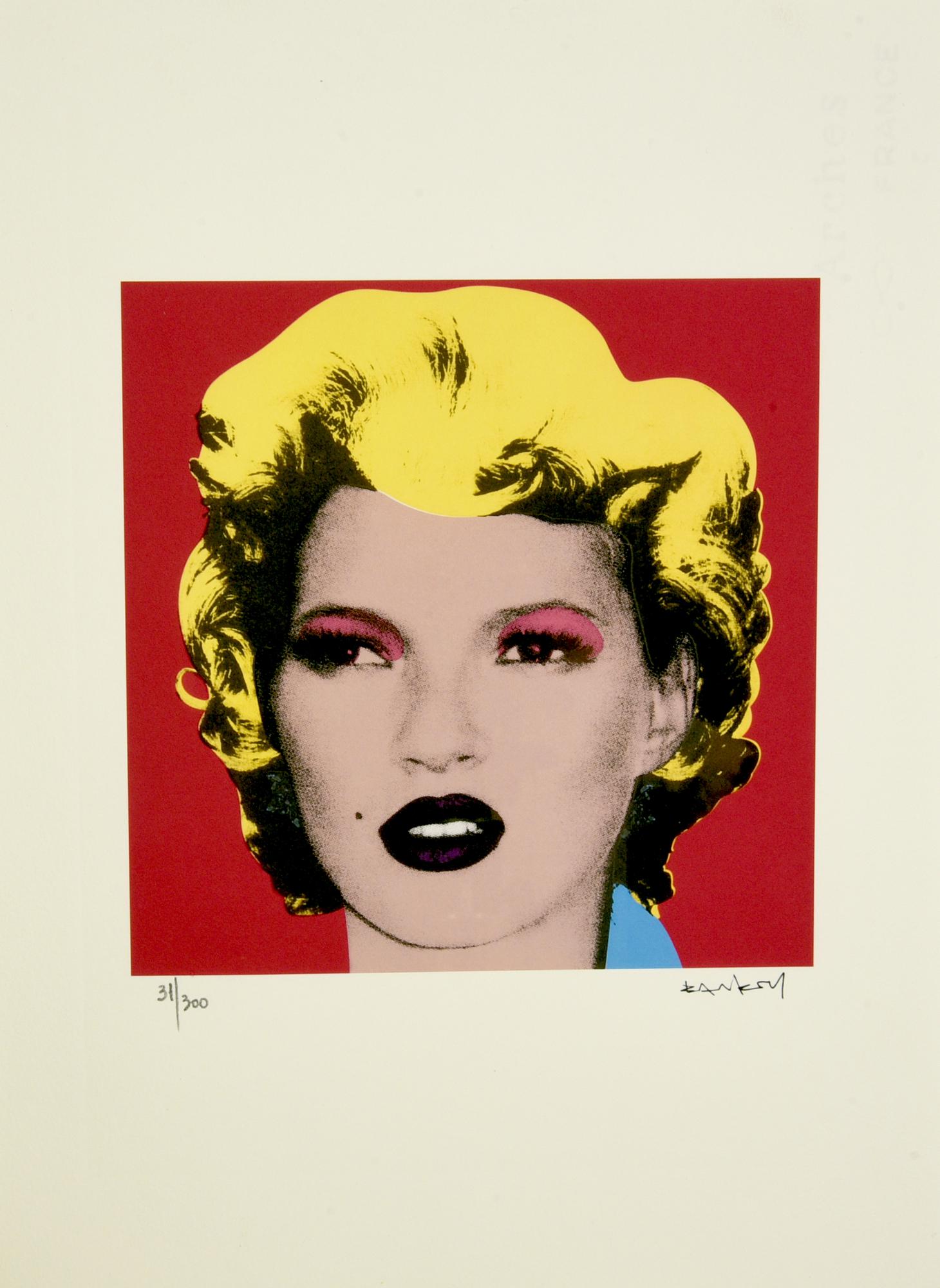 Banksy KATE MOSS (MAGENTA) serigrafia su carta Arches, cm 38,3x28,5; es....