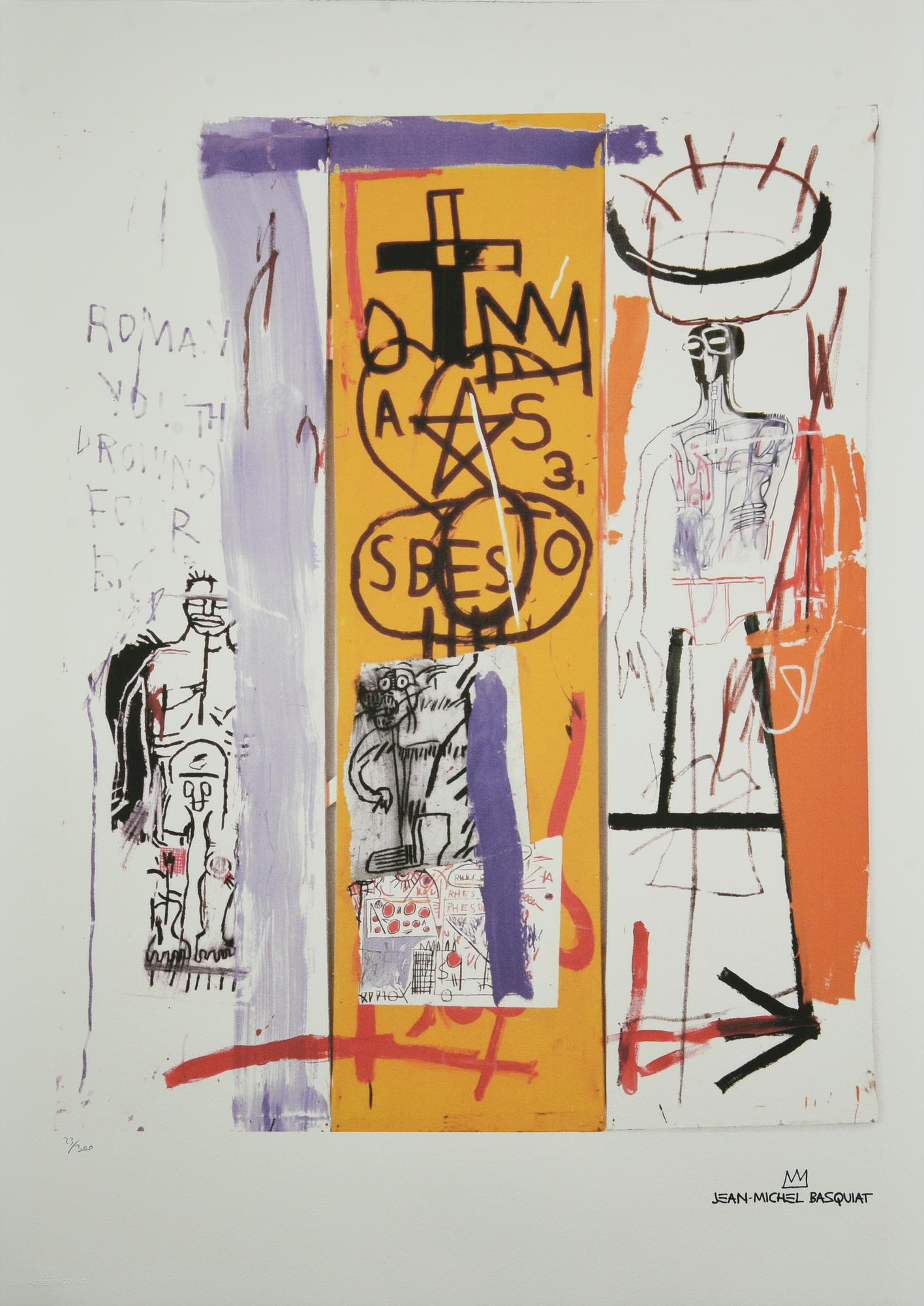 D'apres Basquiat Jean Michel SENZA TITOLO fotolitografia su carta cotone, cm...