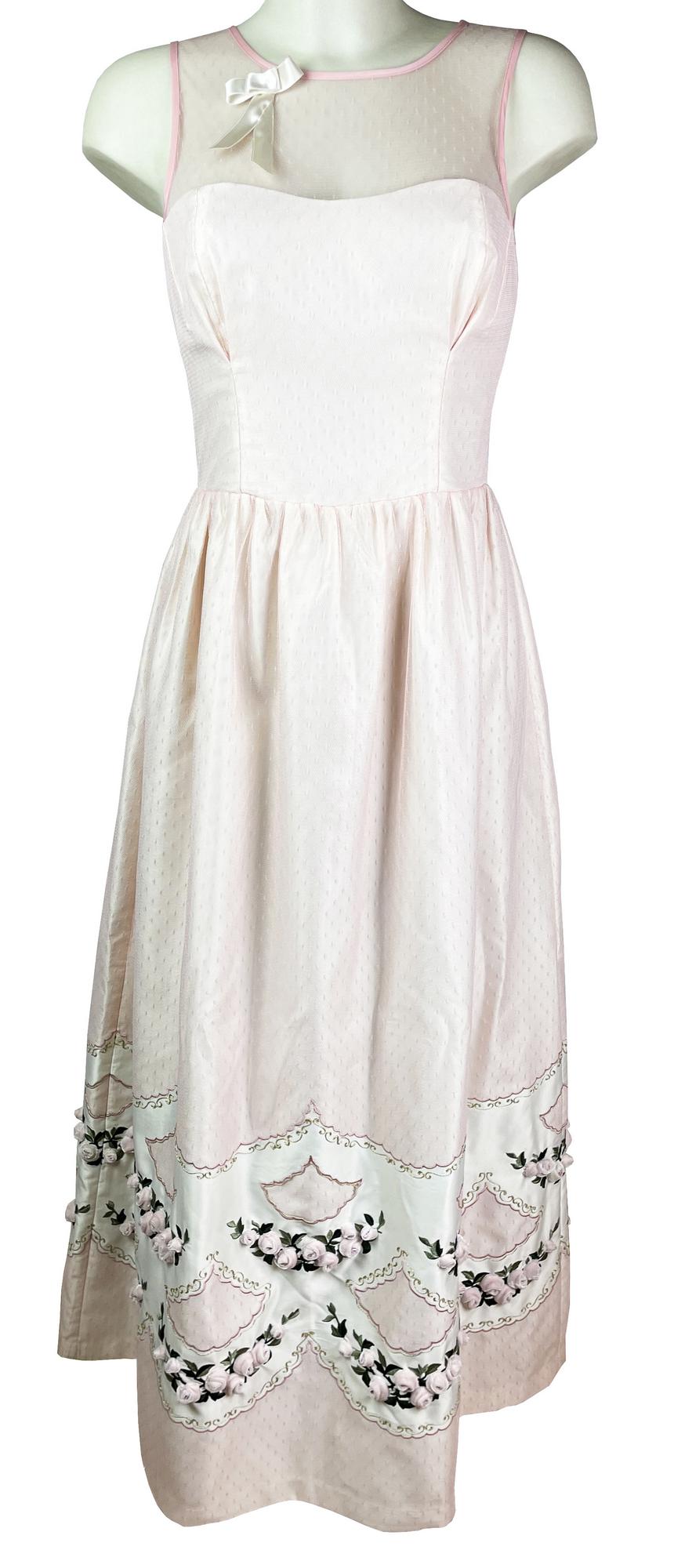 RED Valentino PINK DRESS Description: Sleeveless dress decorated with velvet...