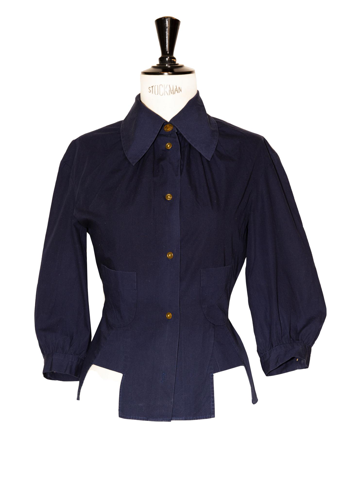 Vivienne Westwood PEASANT SHIRT Description: Blue cotton popelline shirt. Two...