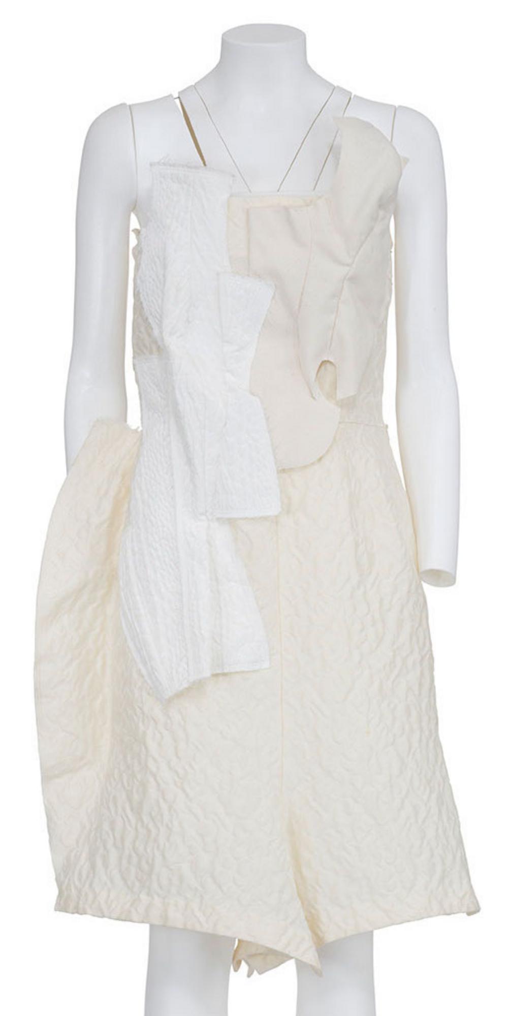 Comme des Garcons STRAPLESS BUSTIER PATCHWORK DRESS Description: Off white...