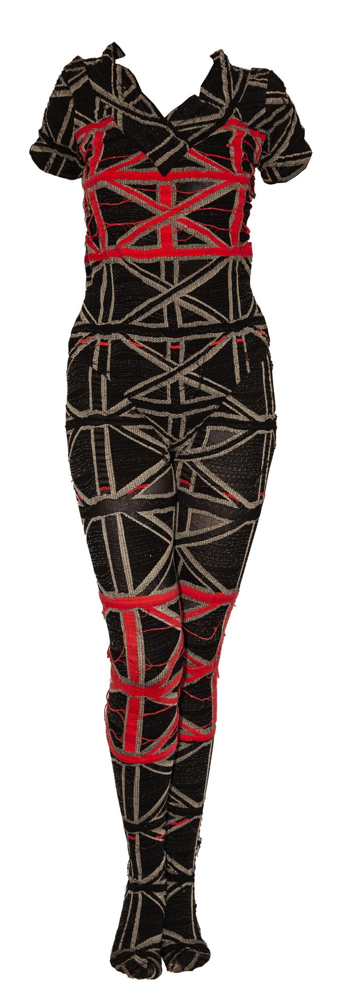 Vivienne Westwood Wolford UNION JACK JUMPSUIT Description: Floating yarns...