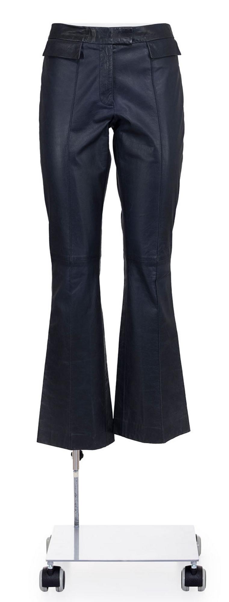 John Galliano ICONIC LEATHER FLARED TROUSERS Description: Iconic purple...