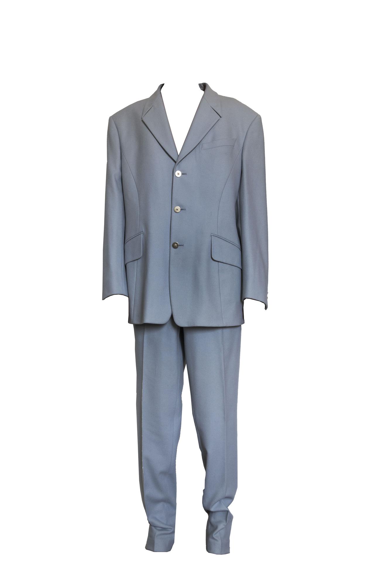 Thierry Mugler ANGEL SUIT Description: Light blue lined wool gabardine men's...