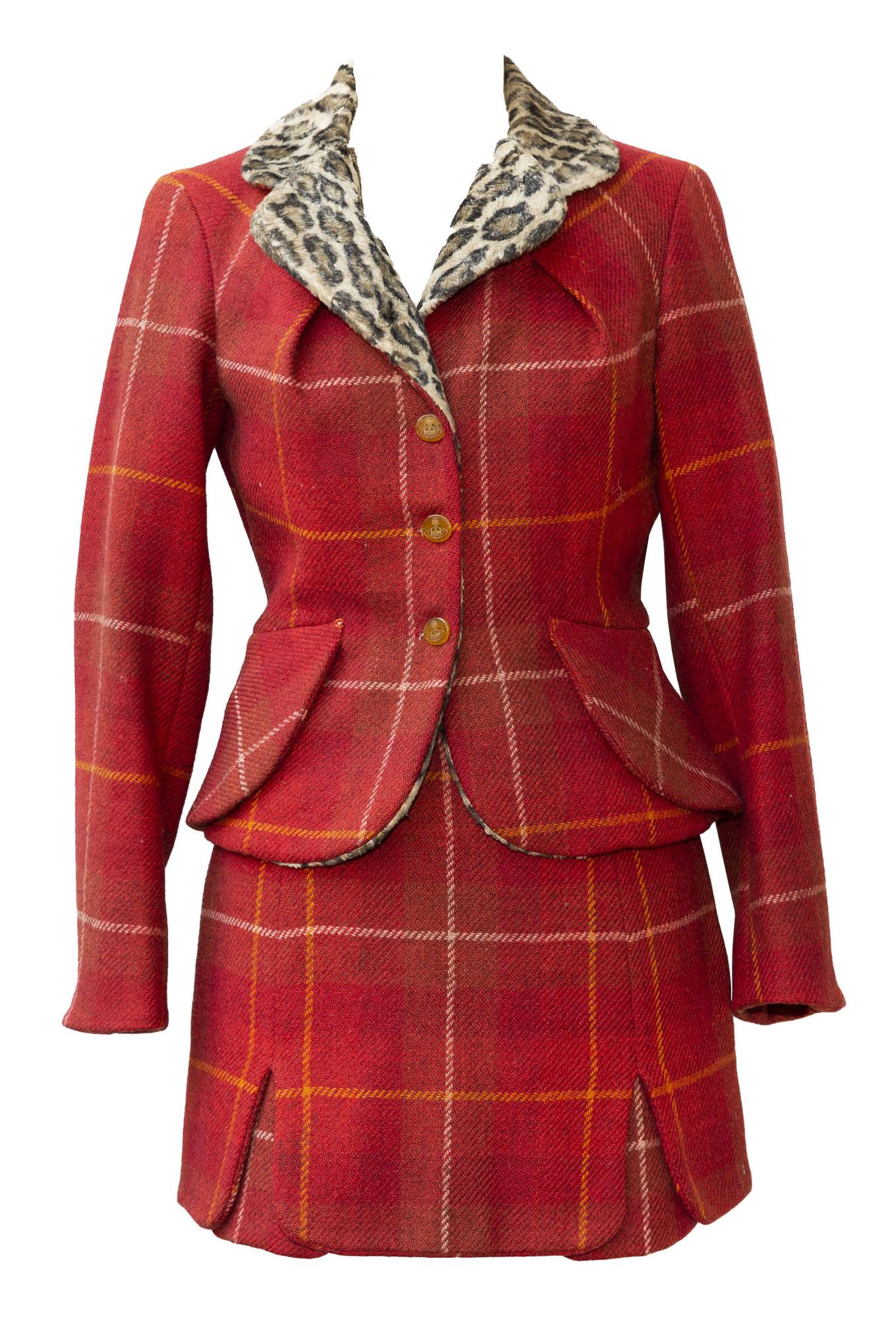 Vivienne Westwood BETTINATARTAN SUIT Description: Red tartan tweed suit...