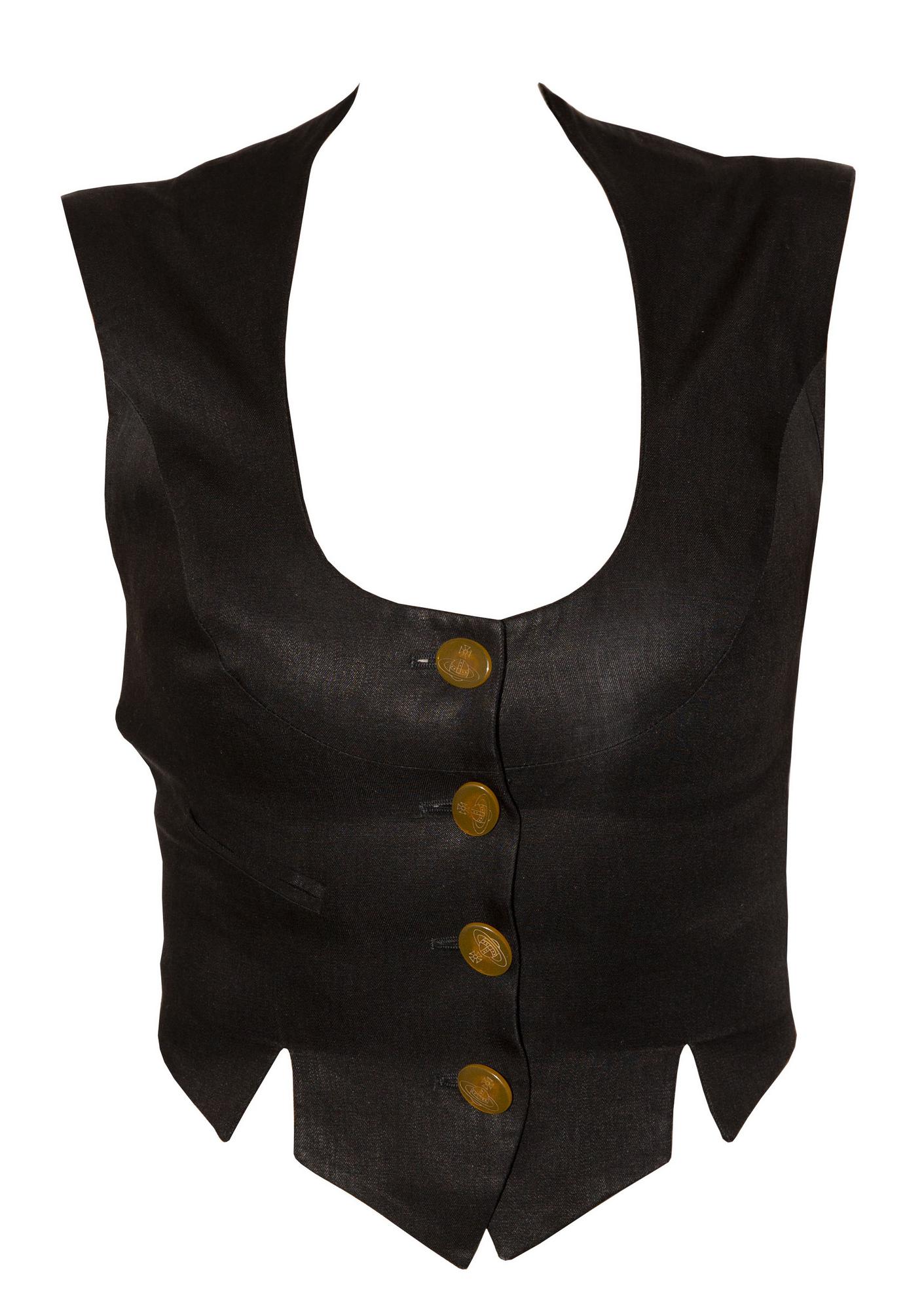 Vivienne Westwood LA LOLLO BLACK WAISTCOAT Description: Waistcoat lined in...