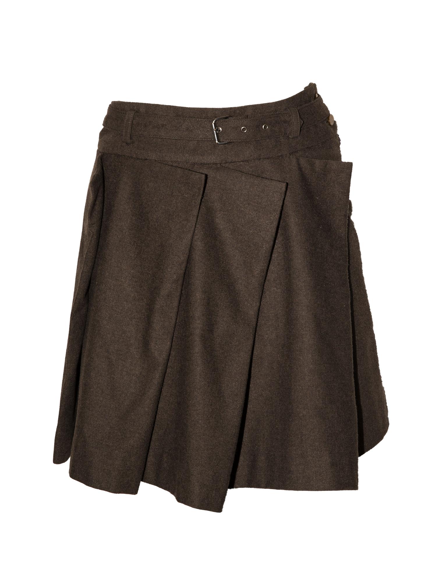 Vivienne Westwood Red Label BOX PLEATS SKIRT Description: Brown flannel...